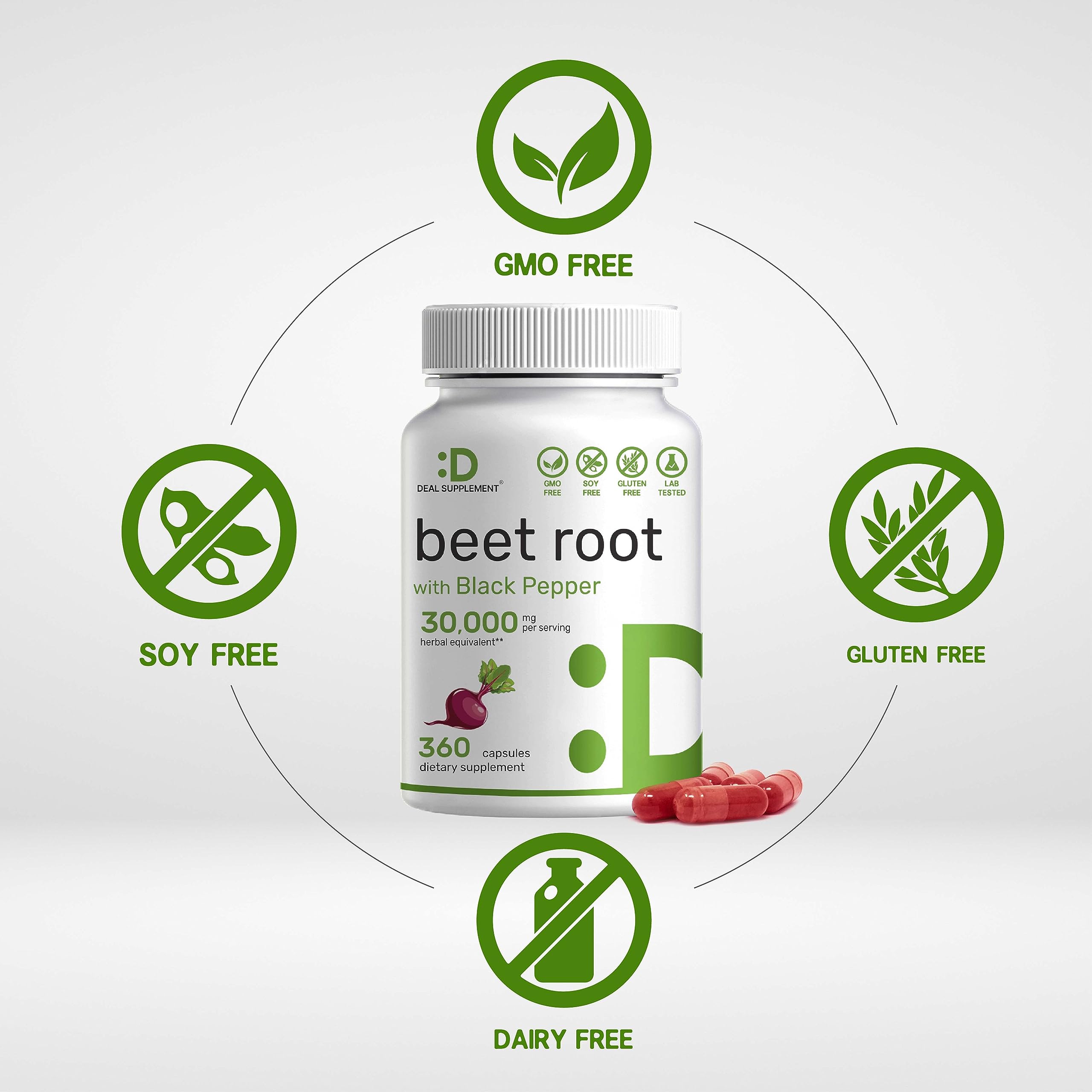 Beet Root Capsules 30000mg Per Serving, 360 Count, with Black Pepper Extract – Enhanced DEAL SUPPLEMENT uk supplements