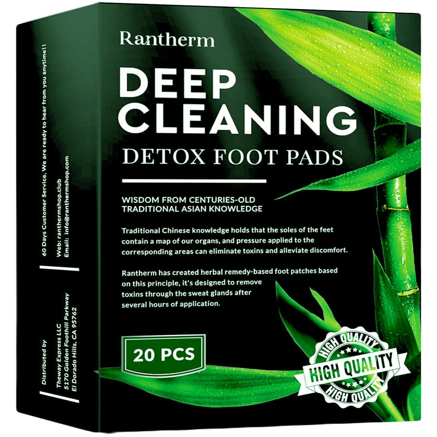 Foot Paches, Premium Deep Cleansing Foot Pads, Bamboo Foot Paches Rantherm uk supplements