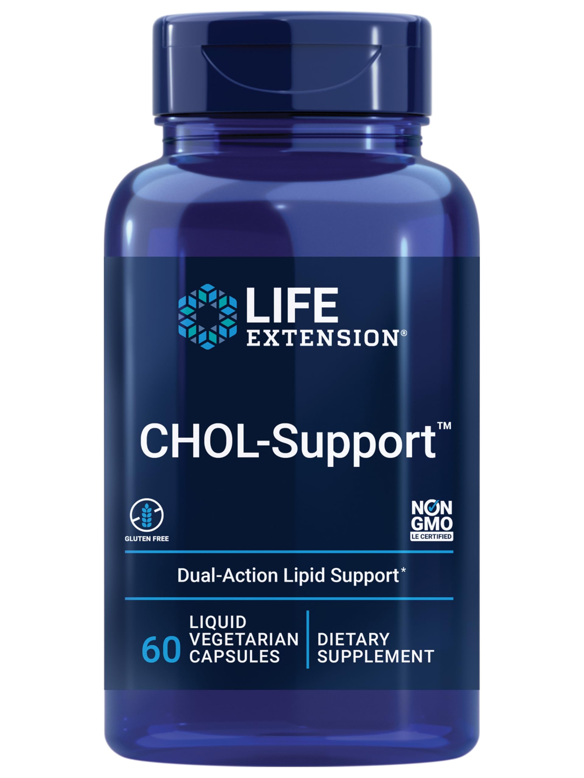 Life Extension CHOL-Support™, Helps Maintain Already Healthy Cholesterol, Heart Health, Artichoke Leaf Extract, Vitamin B5 pantethine, Gluten-Free, Non-GMO, Vegetarian, 60 Capsules Life Extension uk supplements
