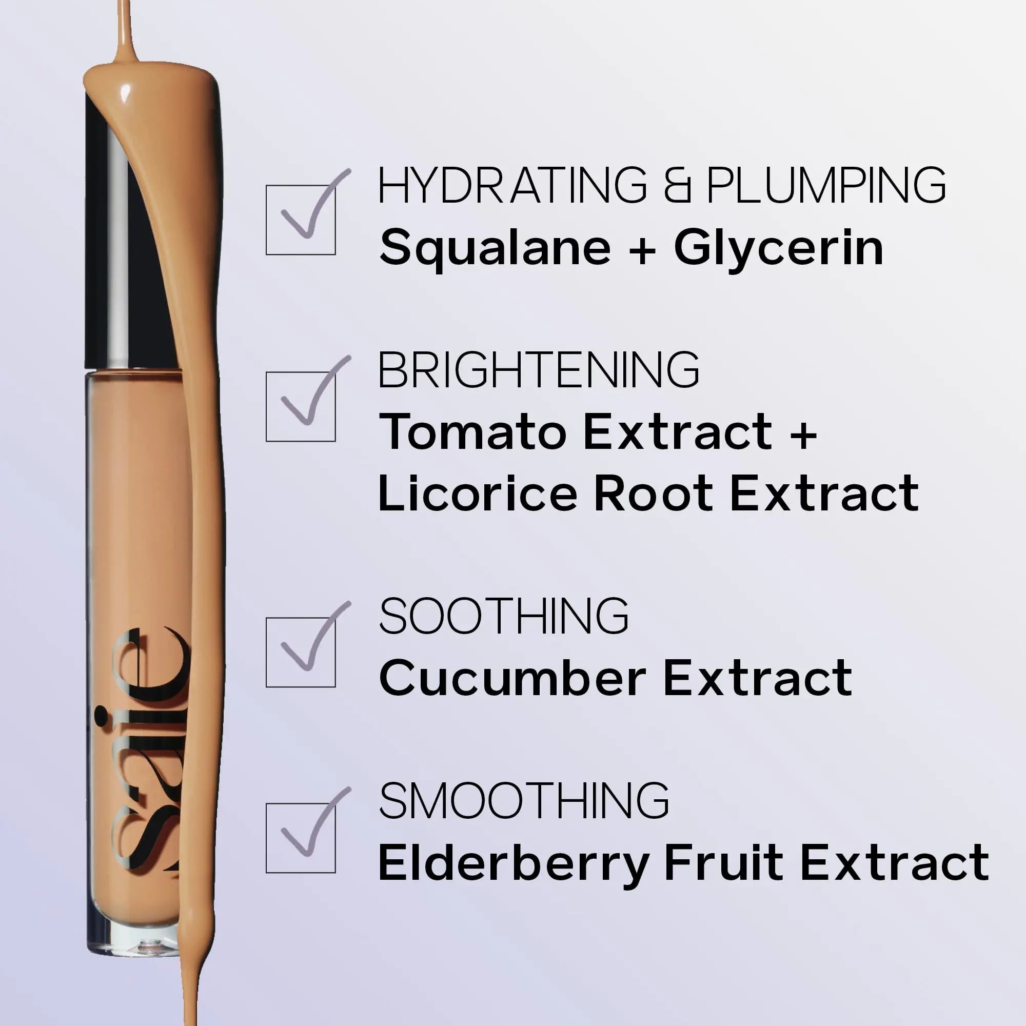 Saie Hydrabeam Under Eye Brightener - Sheer + Hydrating Concealer with Glycerin, Squalane + Cucumber Extract - Brightening Under Eye Concealer + Corrector for Even, Glowing Skin - Shade 6 (0.2 oz) Saie uk supplements