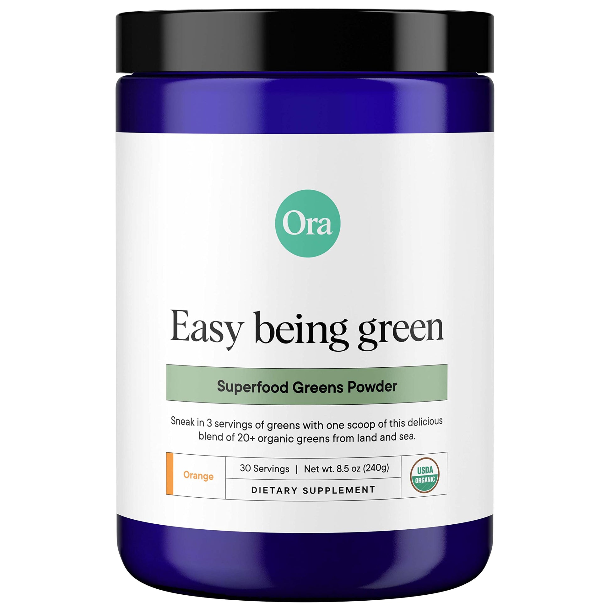 Ora Organic Greens Powder - Vegan, Gluten-Free, Organic Super Greens Drink for Energy and Detox | Antioxidants & Adaptogenic Herbs | 20+ Superfood Greens Blend - Citrus Flavor, 30 Servings Ora Organic uk supplements