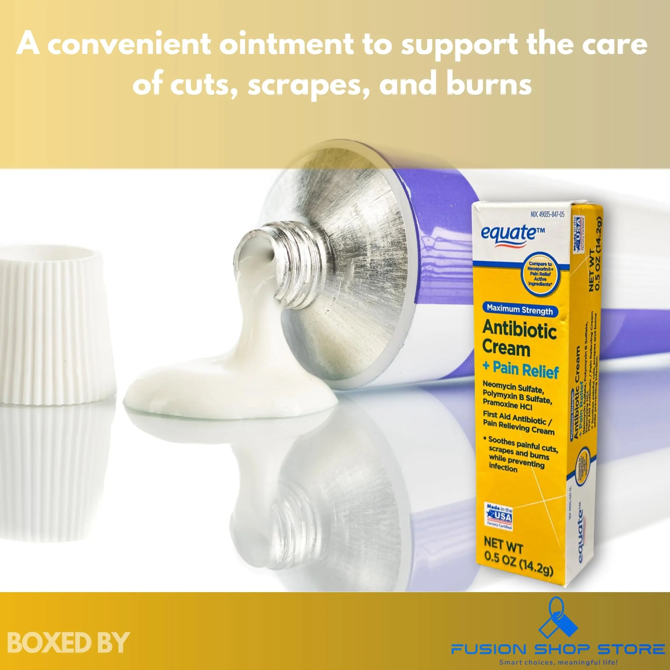 Triple Antibiotic Ointment- Maximum Strength with Topical Analgesic, 0.5 oz (Pack of 1), Boxed by Fusion Shop Store FUSION SHOP STORE Smart choices, meaningful life! uk supplements