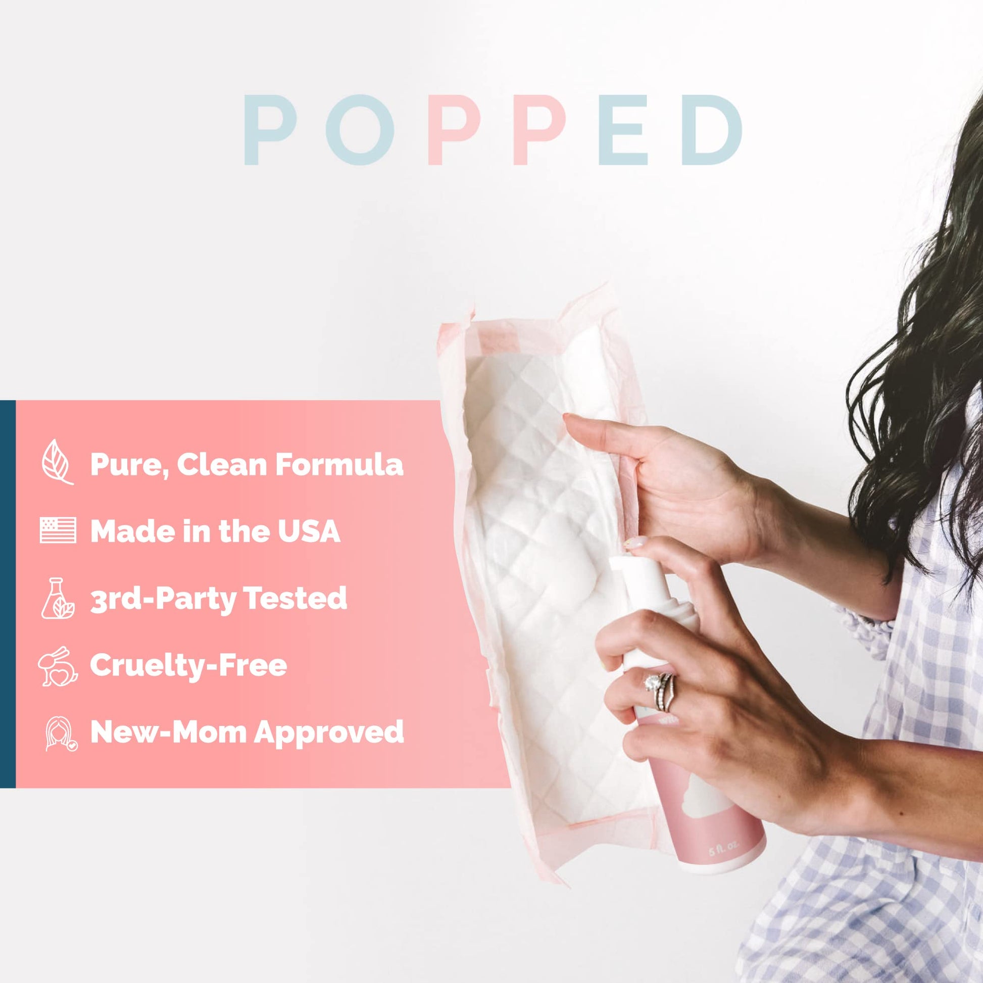 POPPED Witch Hazel Foam with Aloe (5 fl oz) | Perineal Healing Foam for Postpartum Care | Relieves Pain, Hemorrhoids, and Swelling After Birth | Postpartum Essential POPPED uk supplements