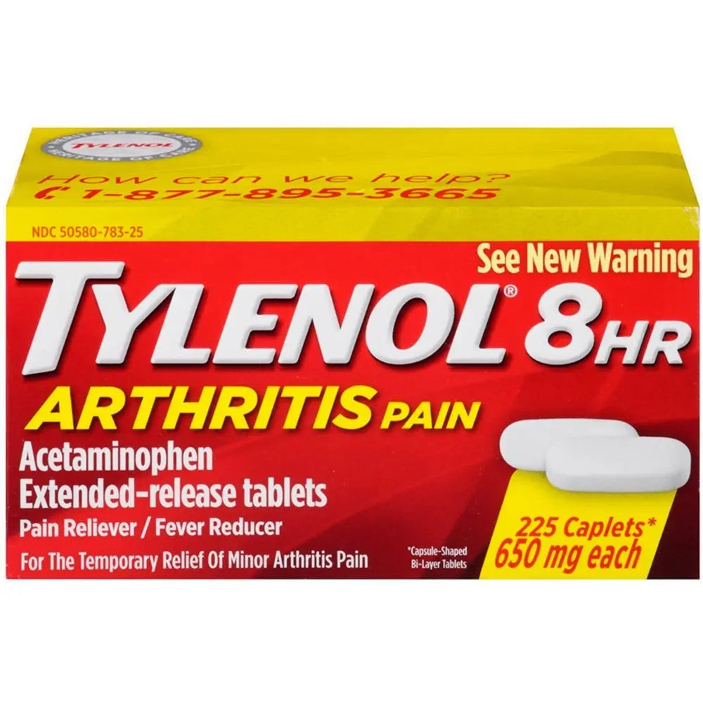 Tylenol 8 Hour Arthritis Pain Reliever Fever Reducer Extended Release Caplet, 225 Count Tylenol uk supplements