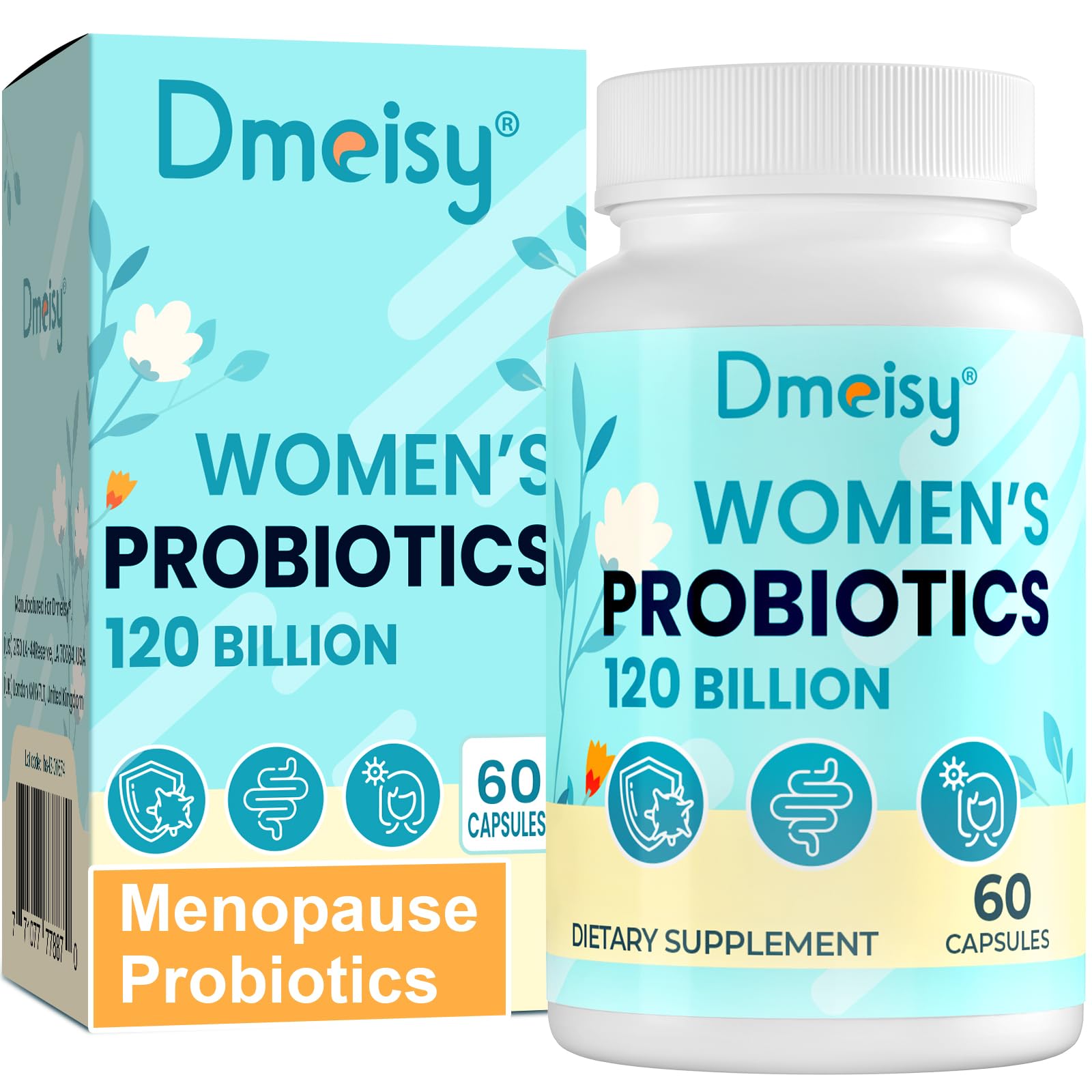 Dmeisy 120 Billion CFU Probiotic - Menopause Support Probiotics for Women, Natural Menopause Dmeisy uk supplements