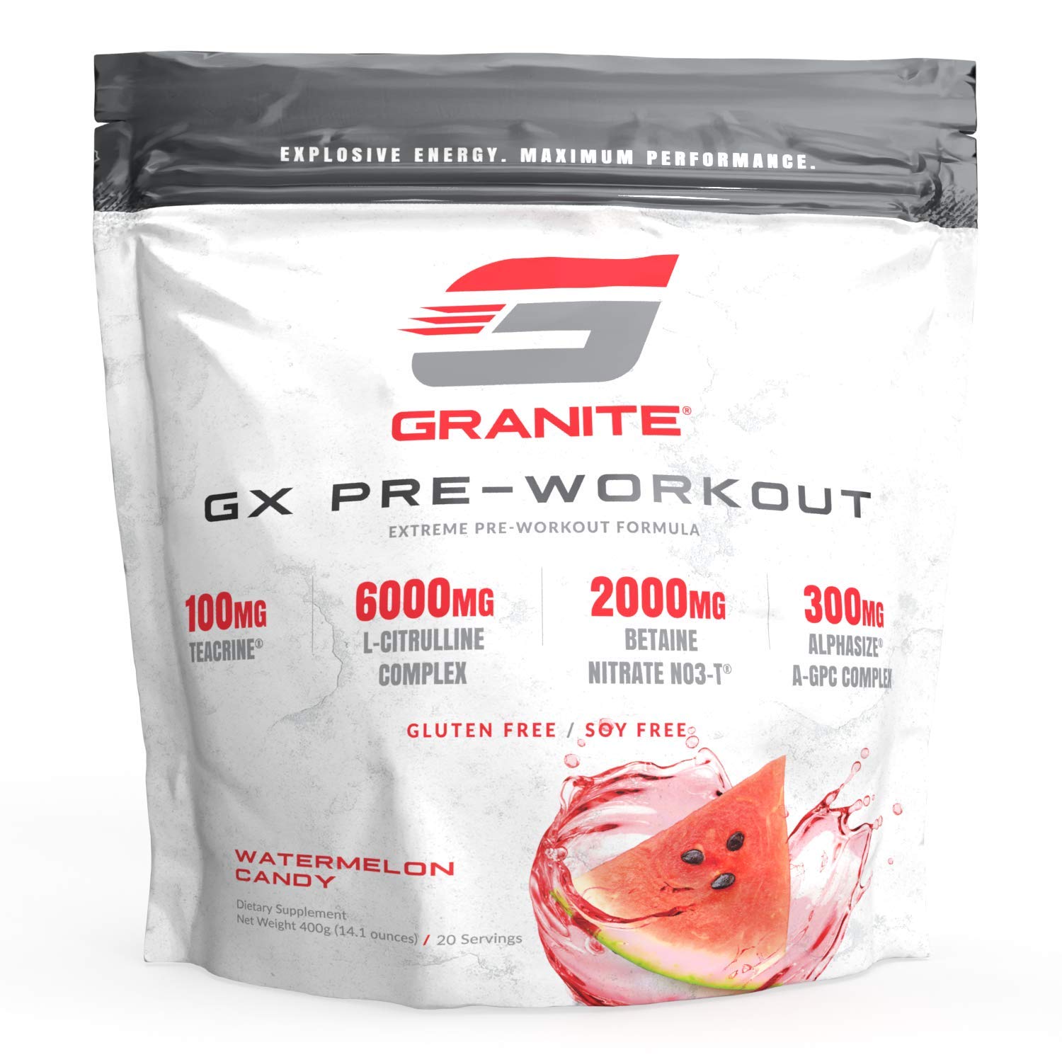 Granite GX Pre-Workout Supplement (Watermelon) Advanced Formula for Pump, Focus Granite Supplements uk supplements