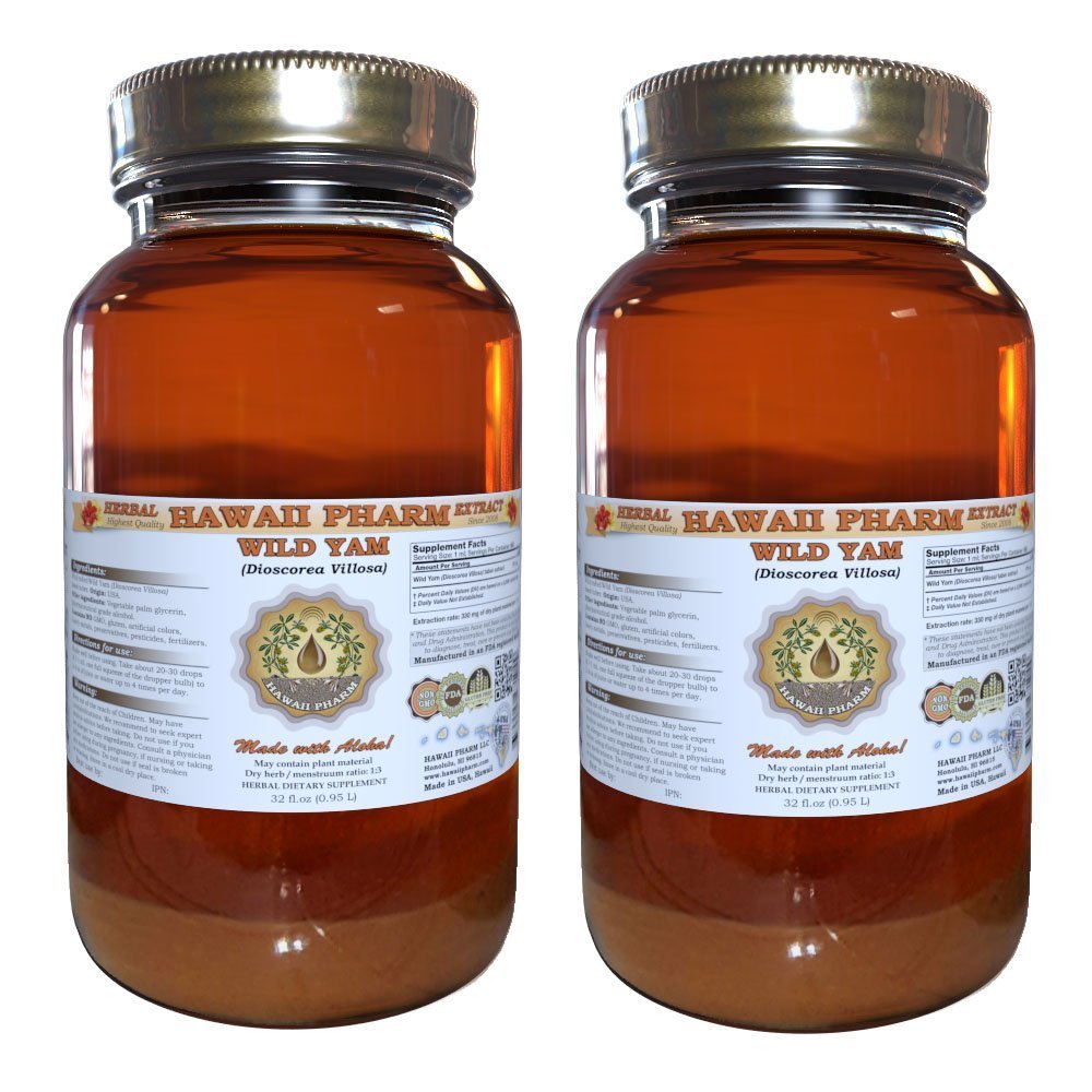 Wild Yam Liquid Extract, Wild Yam (Dioscorea Villosa) Tincture 2x32 oz HawaiiPharm uk supplements
