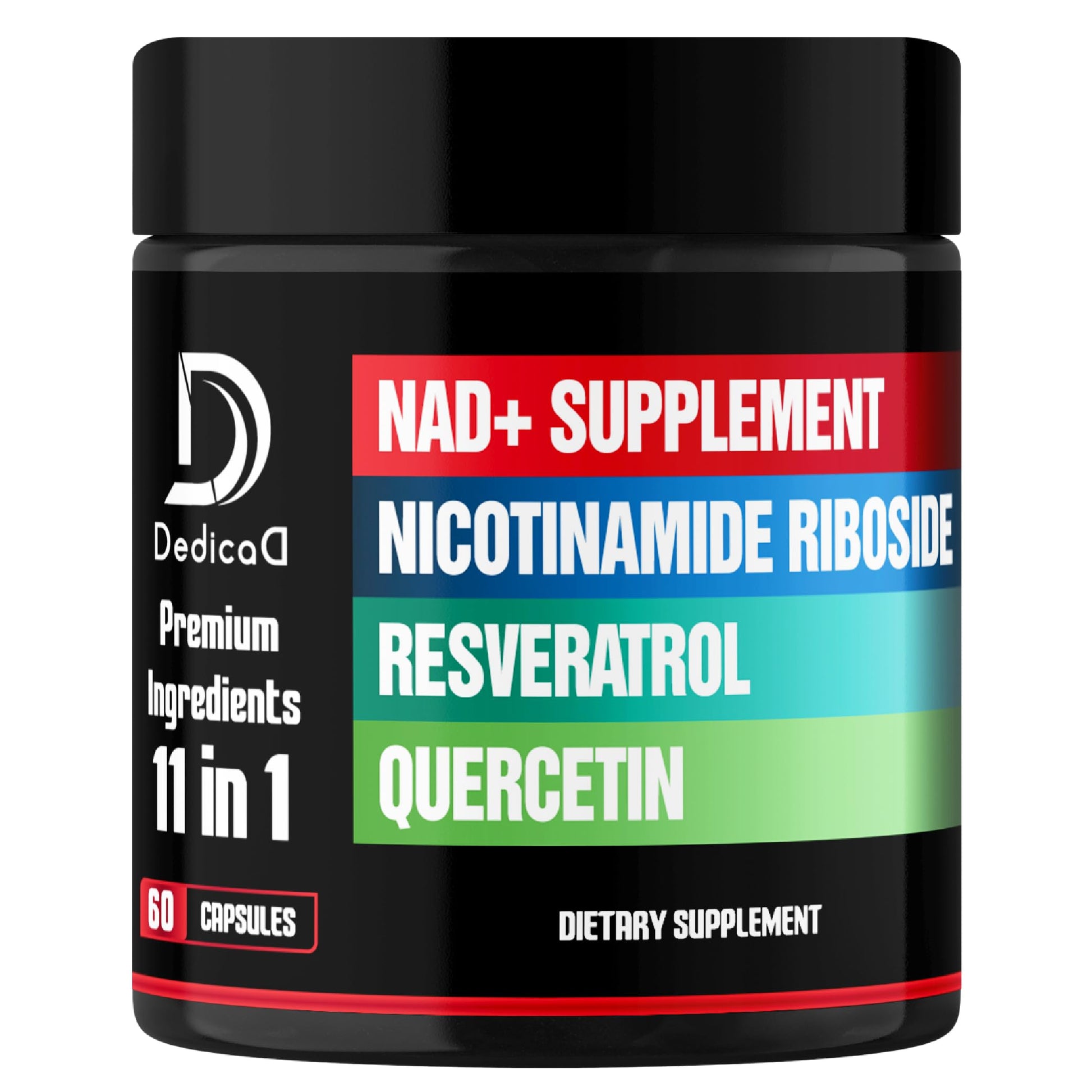 DEDICAD 11in1 NAD Supplement with Nicotinamide Riboside, Quercetin, Resveratrol and 8 More - 2 Month Supply DEDICAD uk supplements