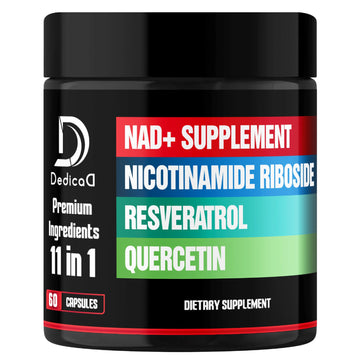 DEDICAD 11in1 NAD Supplement with Nicotinamide Riboside, Quercetin, Resveratrol and 8 More - 2 Month Supply DEDICAD uk supplements