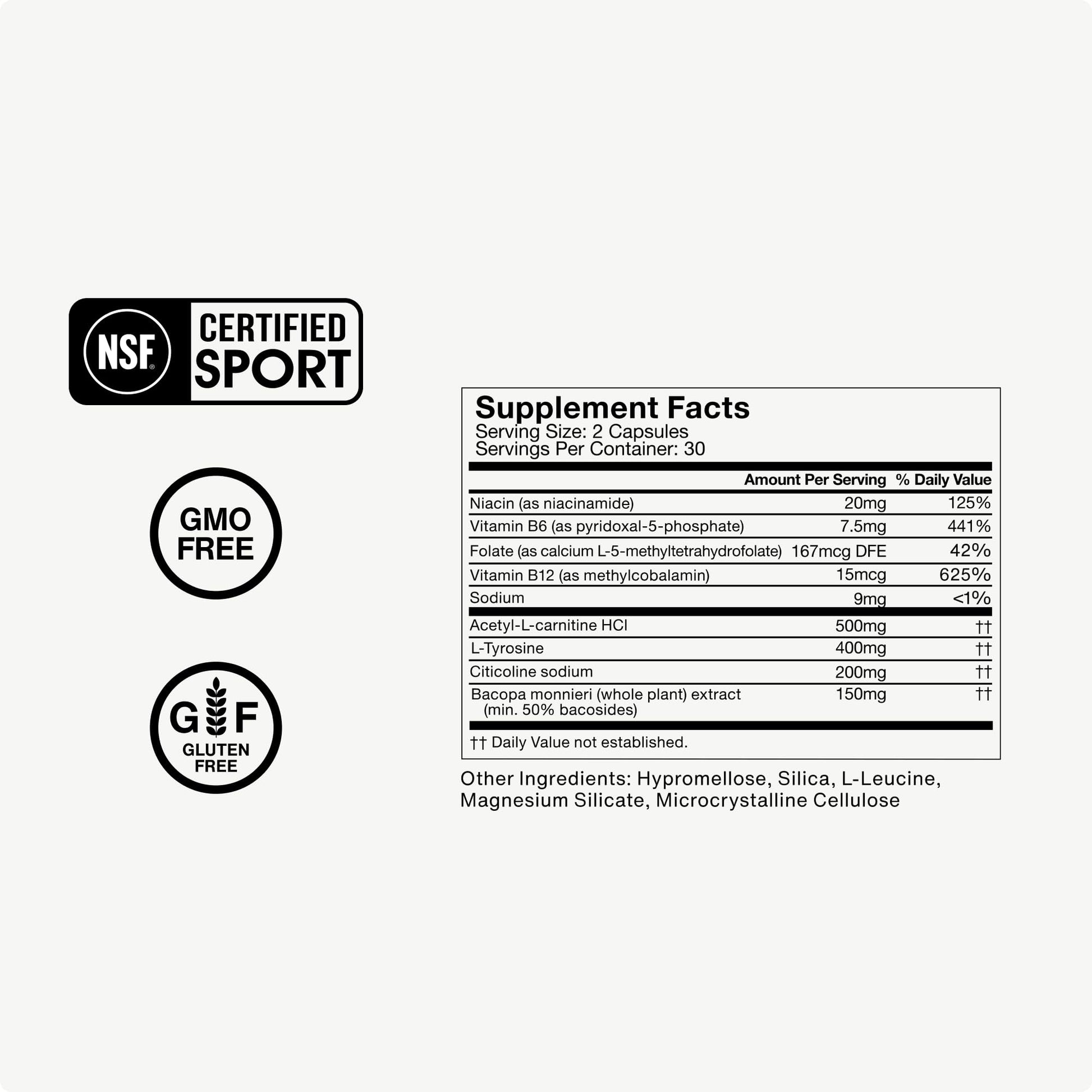 Momentous Brain Drive Nootropic Supplement - Brain Supplement for Memory & Focus Support - NSF Certified for Sport - GMO- & Gluten-Free - 30 Servings Momentous uk supplements