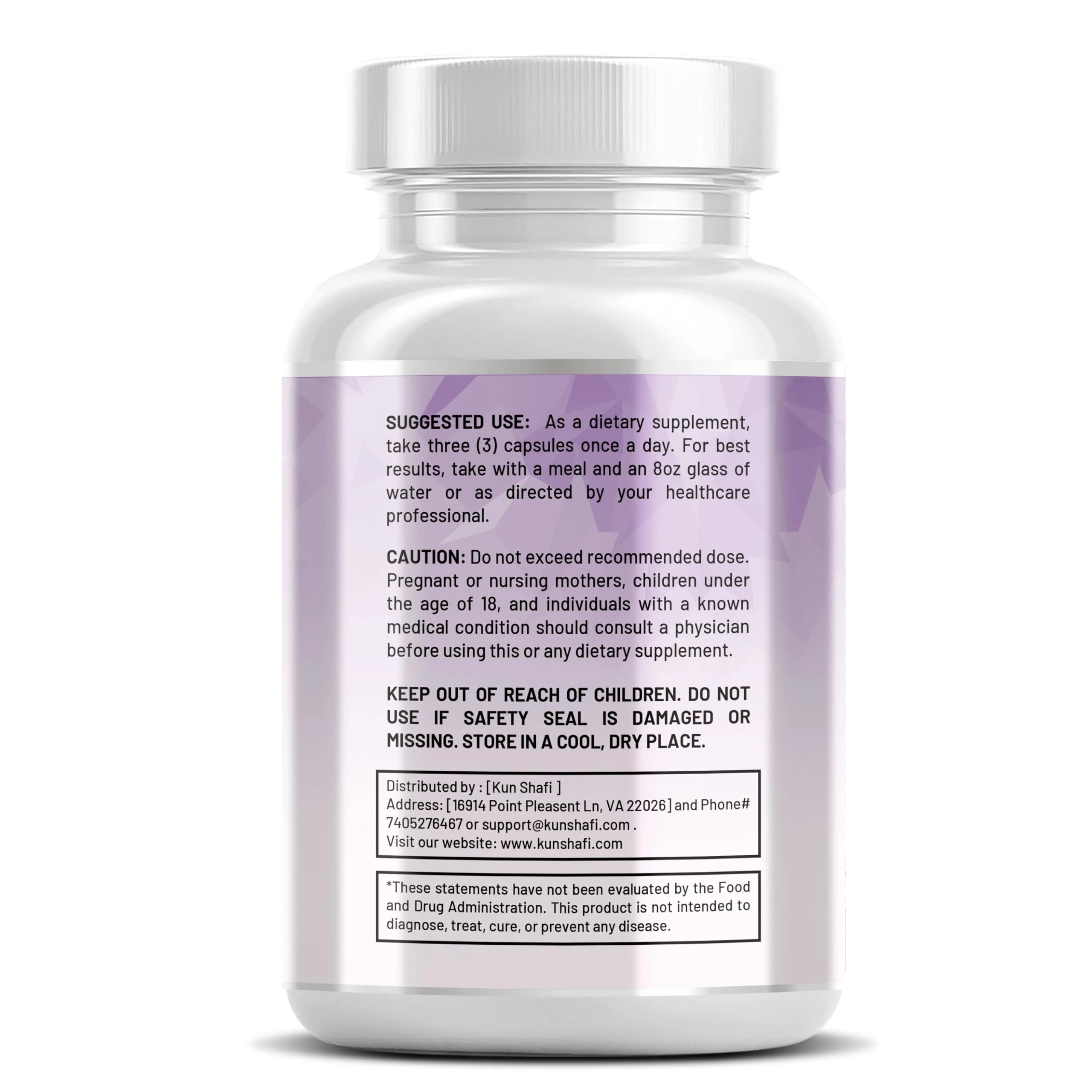 Kun Shafi Magnesium Complex with Magnesium Glycinate Malate, L-Threonate, Taurate, Orotate, Zinc,Aspartate, Copper Manganese & Vitamin D3 B6 Complex - 1Pack Kun Shafi uk supplements