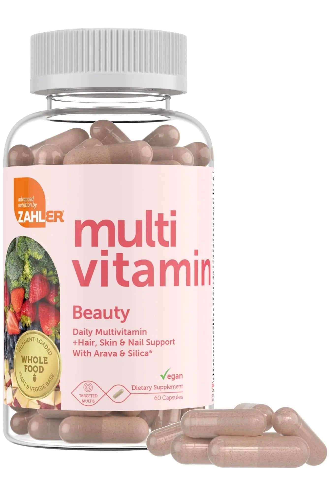 Zahler Multivitamin Beauty + Skin Hair and Nails Support, Multivitamin for Women and Men with Iron, Certified Kosher, 60 Capsules Zahler uk supplements