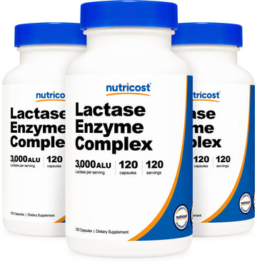 Nutricost Lactase Enzyme Complex 3,000 FCC ALU, 120 Veggie Capsules - Non-GMO Nutricost uk supplements