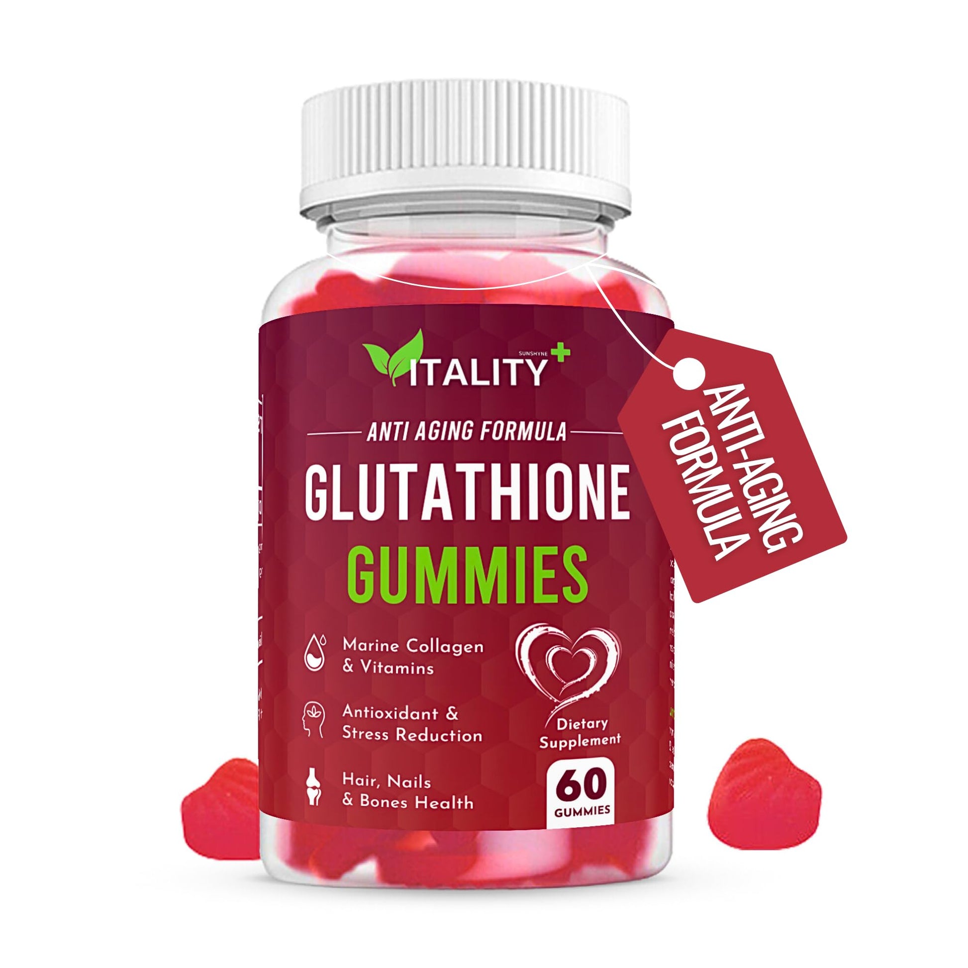 2 Pack Glutathione Gummies | with Marine Collagen | 1050mg per Serving | Antioxidant Support Sunshyne uk supplements