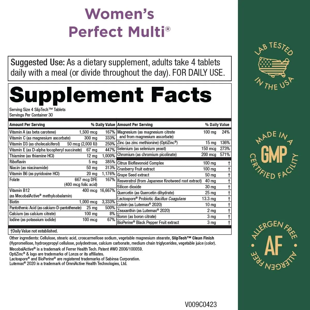 Purity Products Women’s Perfect Multi Balanced Multivitamin - Supports Urinary Tract Health, Immune, Bone + Muscle, Hair, Skin, Nails Purity Products uk supplements