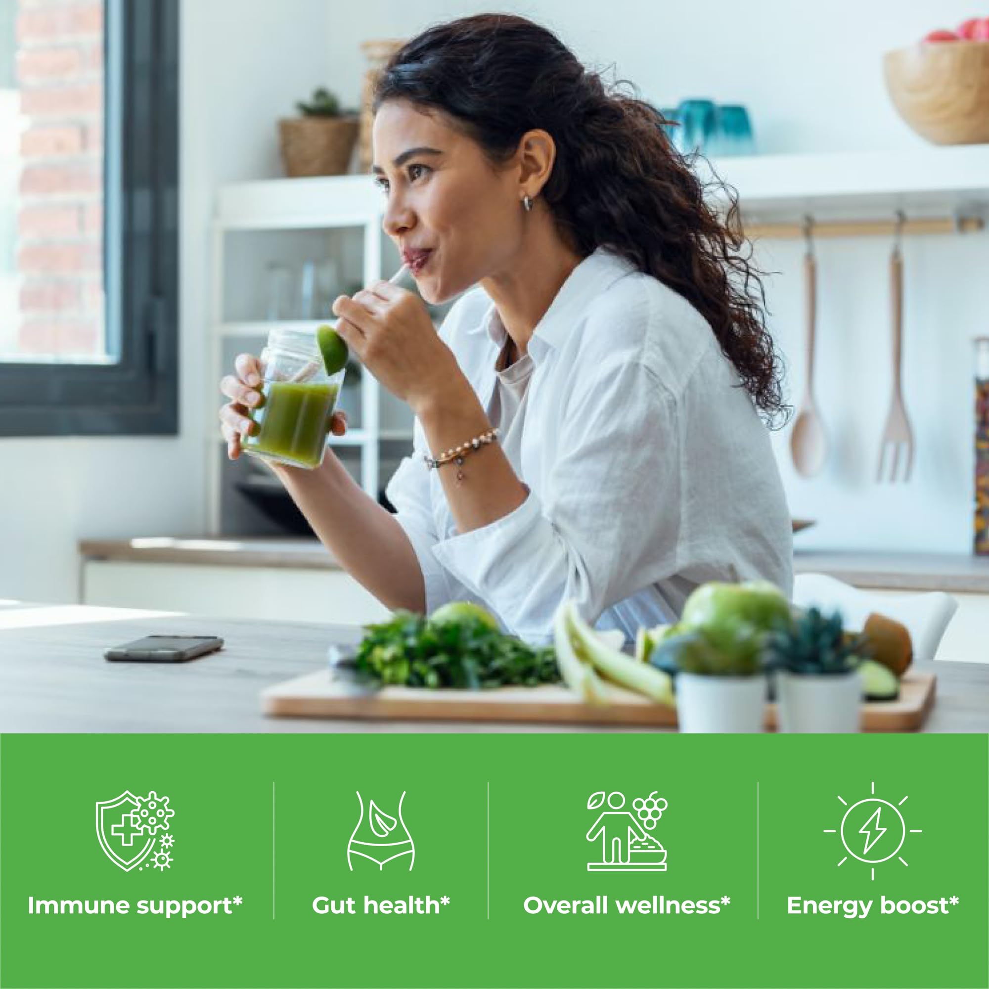 Paradise, ORAC Energy Greens Powder Extract, Super Antioxidants, Probiotics for Gut Health & Digestion, Vitamin C for Immunity, with Spirulina & Chlorella, Non-GMO, Gluten Free, 30 Servings Paradise Herbs uk supplements