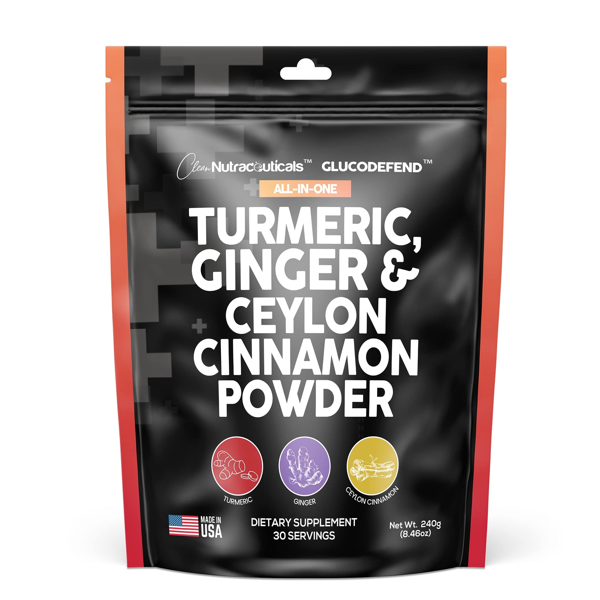 3in1 Turmeric Curcumin Ginger Root & Ceylon Cinnamon Powder Suppleme Clean Nutraceuticals uk supplements