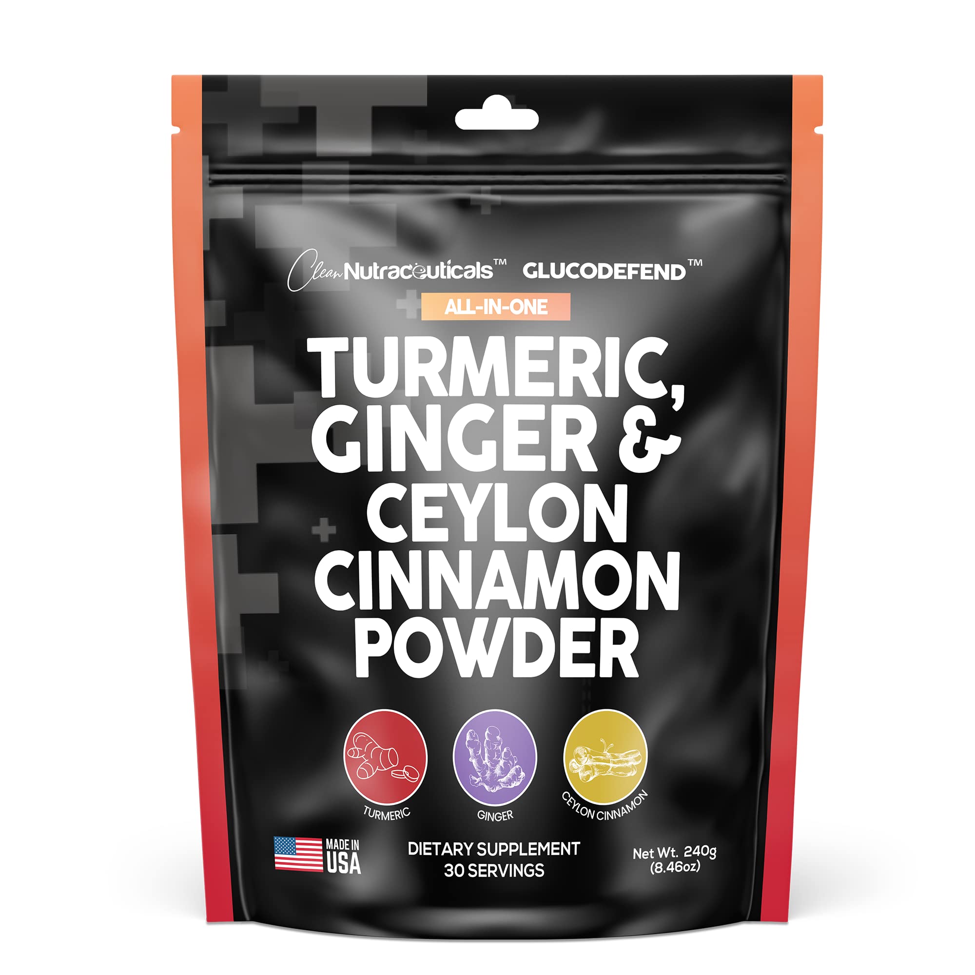 3in1 Turmeric Curcumin Ginger Root & Ceylon Cinnamon Powder Suppleme Clean Nutraceuticals uk supplements
