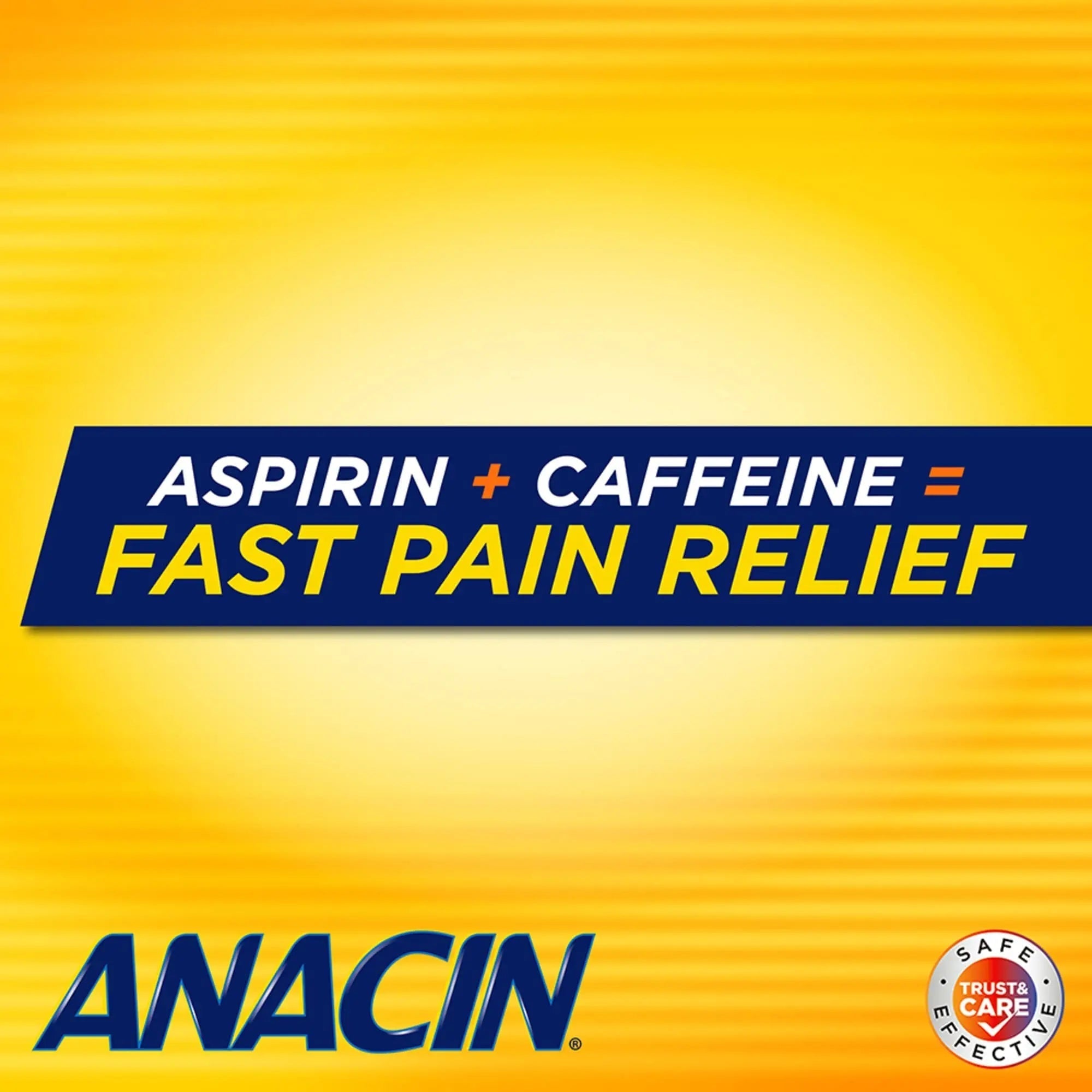 Anacin Aspirin & Caffeine Fast Pain Relief, Eases Minor Aches and Pains Due to Headache, Muscle Aches & Arthritis, 300 Count ANACIN uk supplements