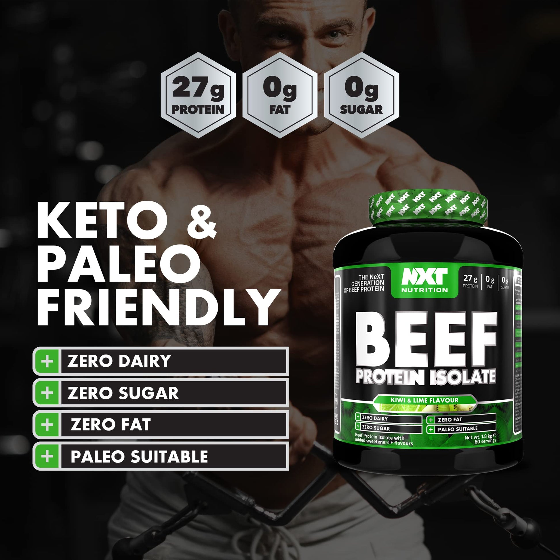 NXT Nutrition Beef Protein Isolate Powder - Protein Powder High in Natural Amino Acids NXT Nutrition uk supplements