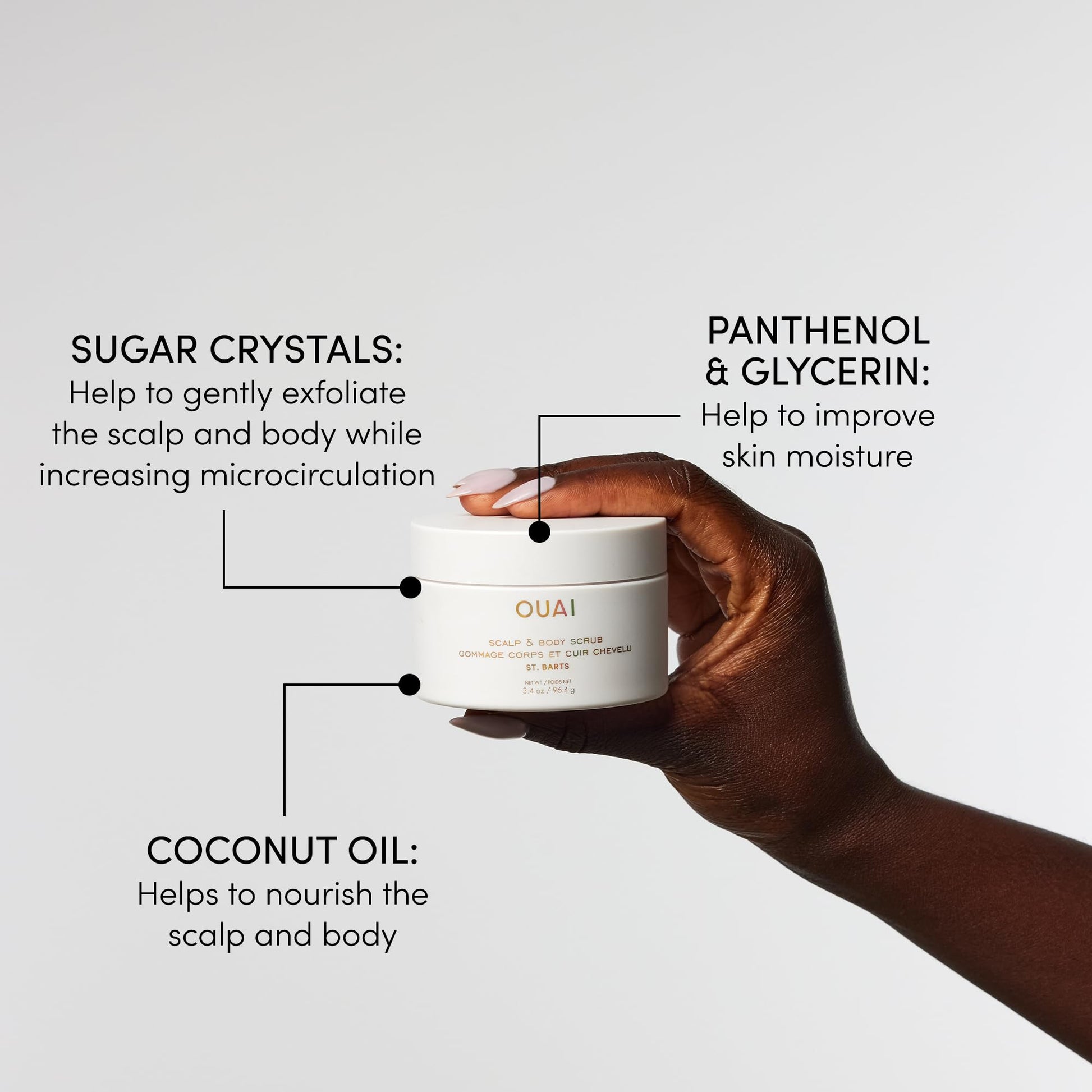OUAI St. Barts Travel Bundle - Includes Travel Size Scalp & Body Scrub, Foaming Shower Gel, Hydrating Cream, and Hair & Body Mist (4 Count, 3.4 Oz/3.4 Oz/3 Oz/3.3 Oz) OUAI uk supplements