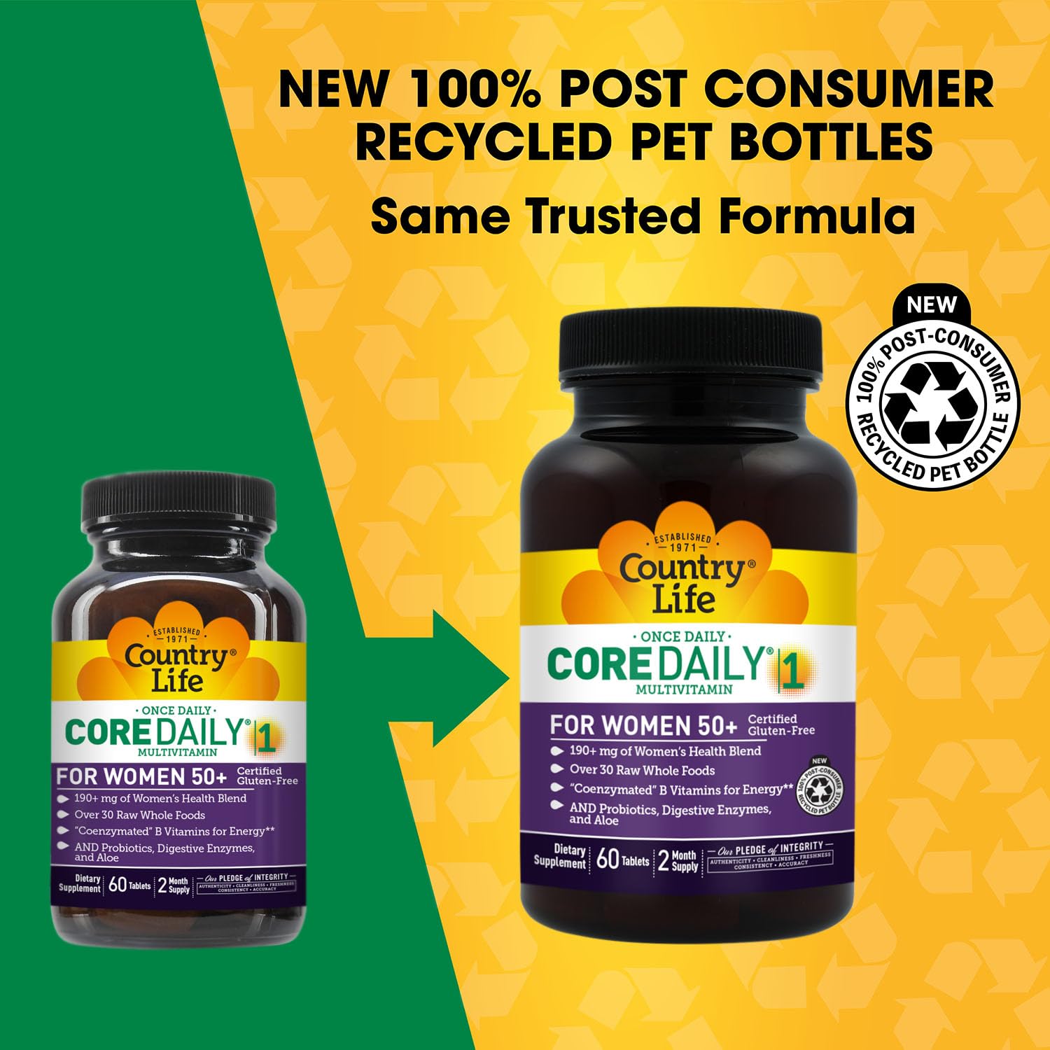 Country Life CORE Daily-1 for Women 50+ Multivitamin - Formulated for Women Over 50, Complete Daily Nutrition with Women's Health Blend, Coenzymated B Vitamins, Probiotics, and Digestive Enzymes Country Life uk supplements