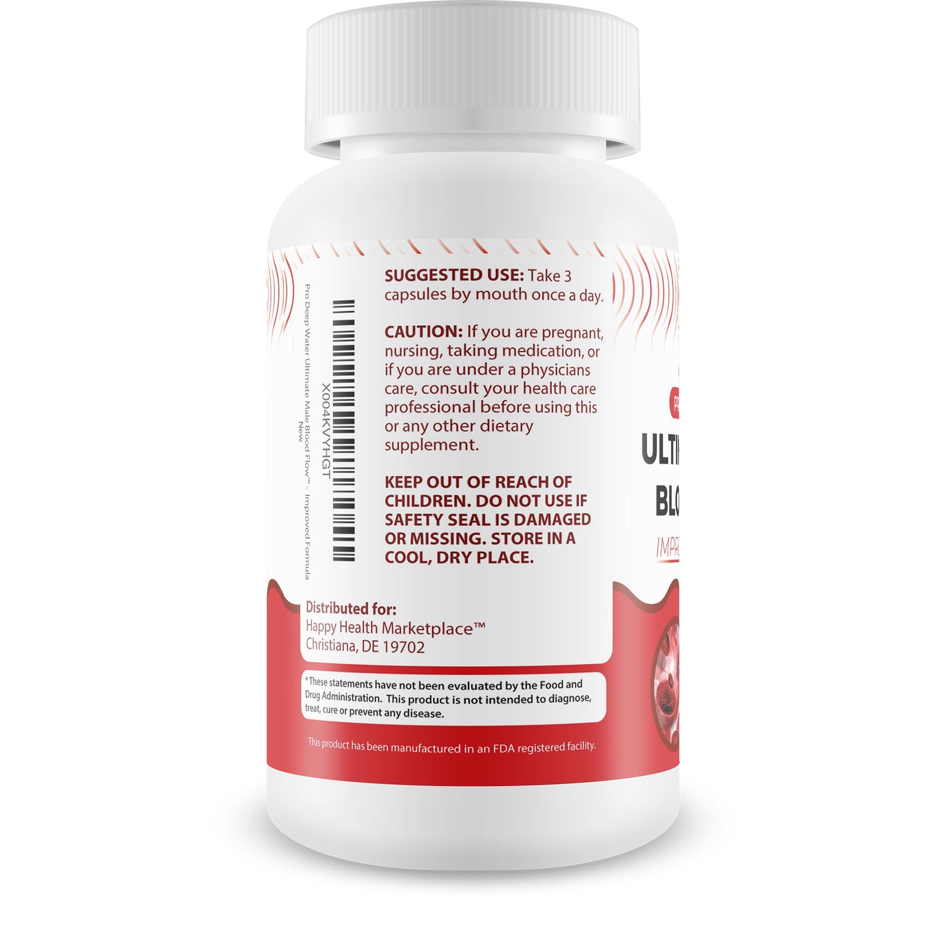 Pro Deep Water Ultimate Male Blood Flow - Improved Formula - Our Best Improved Blood Flow Supplement for Men - Advanced Blood Flow Support for Men - Our Best Circulation Supplement Alpha Boost Pills Happy Health Marketplace uk supplements