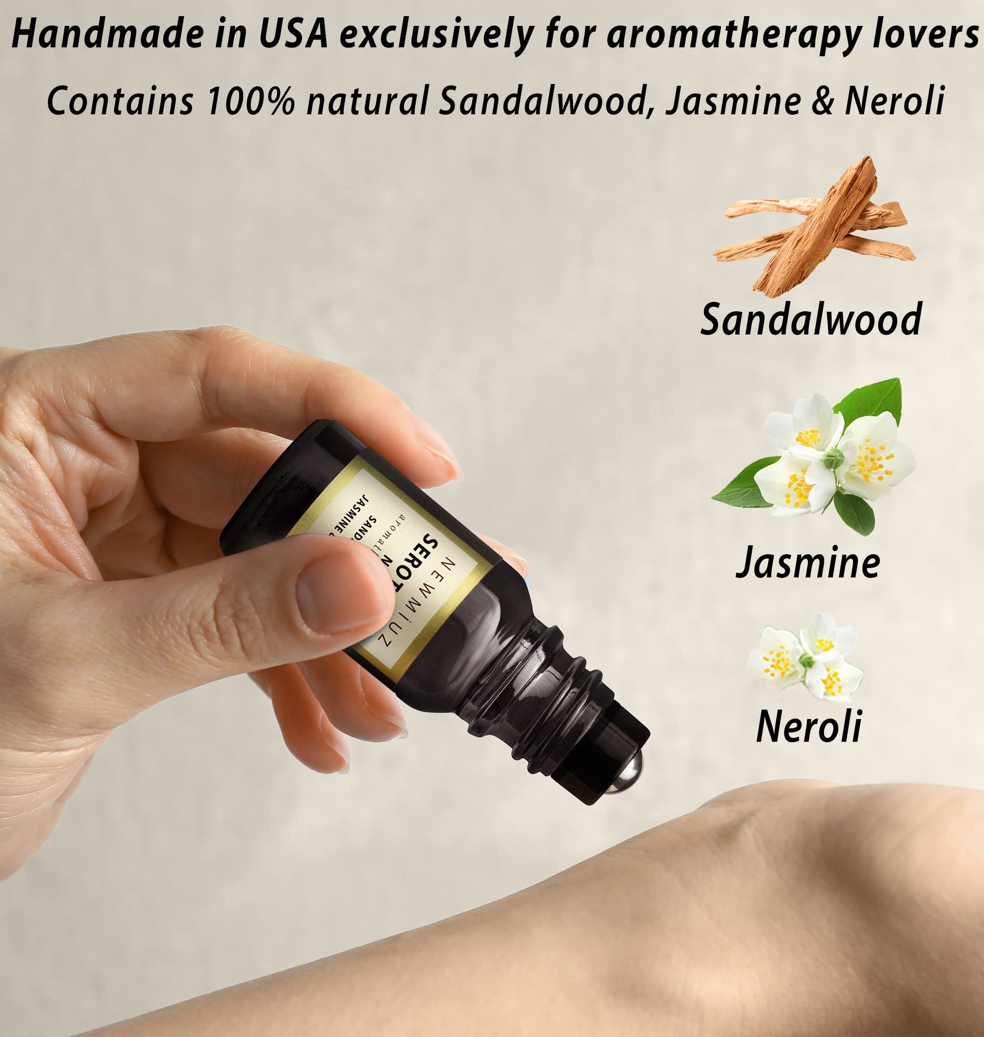 Calm Roll on Essential Oil Stress Relief Sandalwood Jasmine Destress Relaxation Calming Rolle New Miuz uk supplements
