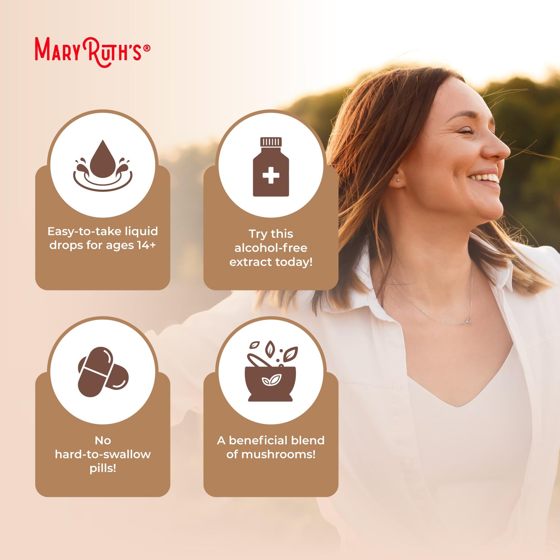 MaryRuth's Mushroom Complex | Lion's Mane | Turkey Tail | Reishi Mushroom | Shiitake Mushrooms | Alcohol Free | Mushroom Blend | Organic | Non-GMO | Vegan | 30 Servings MARYRUTH'S uk supplements