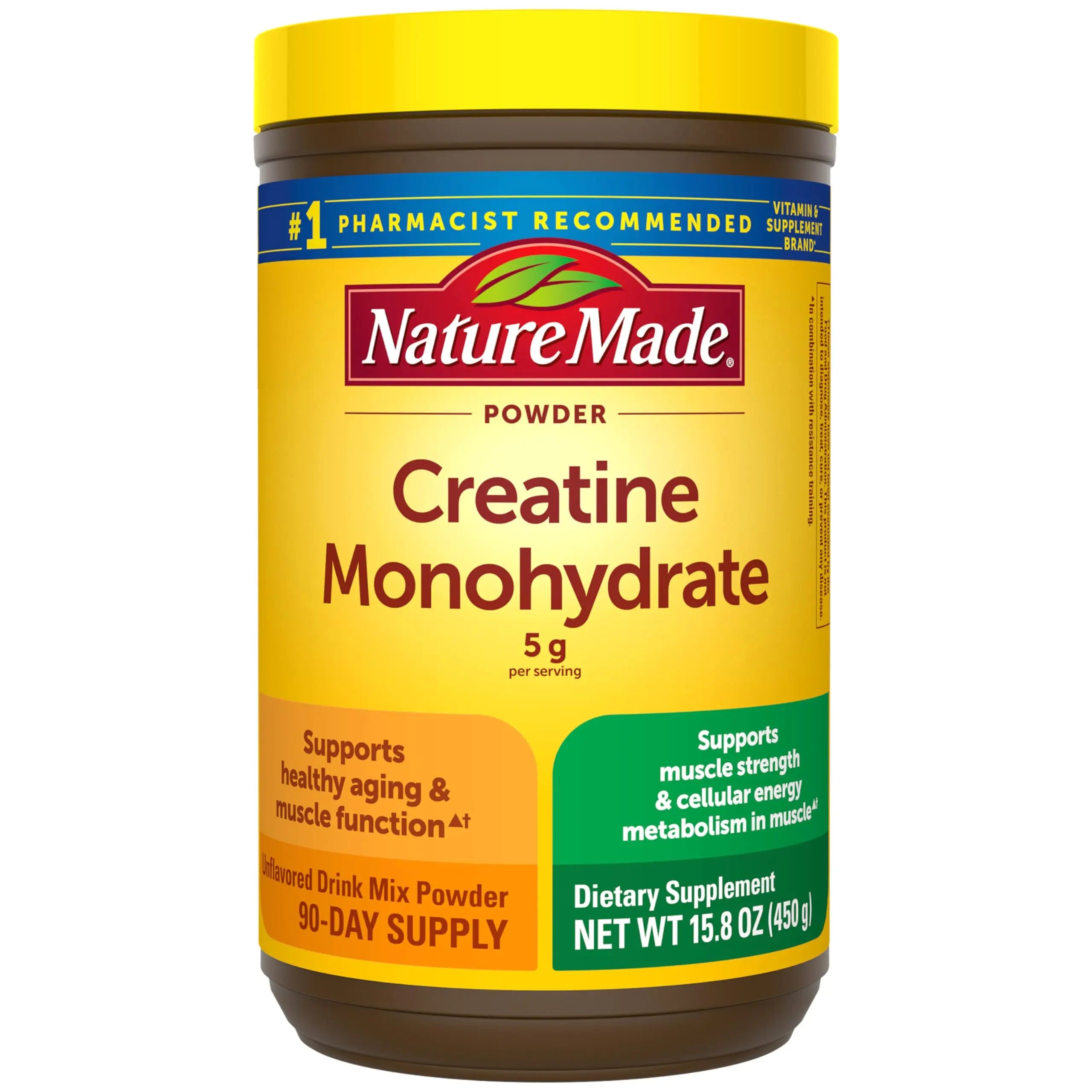 Nature Made Micronized Creatine Monohydrate Powder 5 g per Serving, Unflavored Drink Mix Powder, Muscle Support, 450 g, 90 Day Supply Nature Made uk supplements