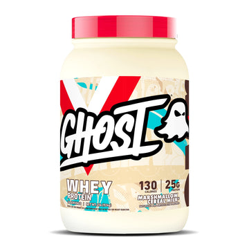 GHOST Whey Protein Powder, Marshmallow Cereal Milk - 2LB Tub, 25G of Protein GHOST uk supplements