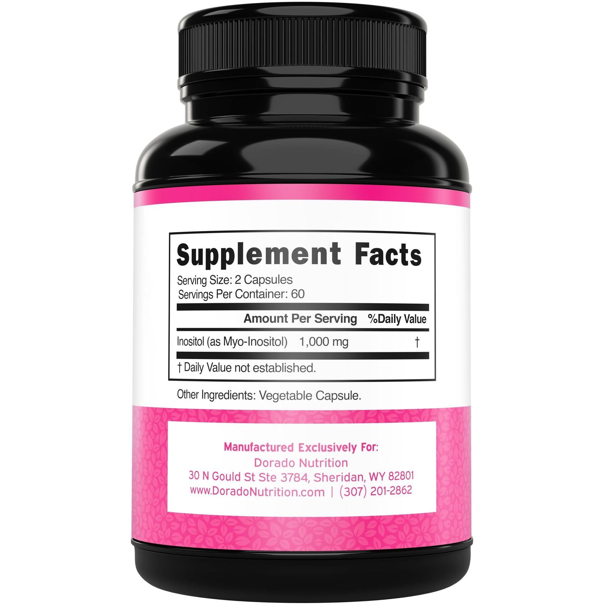 Inositol Capsules (Myo Inositol) (1000mg Per Serving 120 Capsules) Myo Inositol Supplement for Women Hormone Balance Support - Vegan Safe - Third Party Tested - Gluten Free & Made in USA (120 Count) DORADO NUTRITION uk supplements
