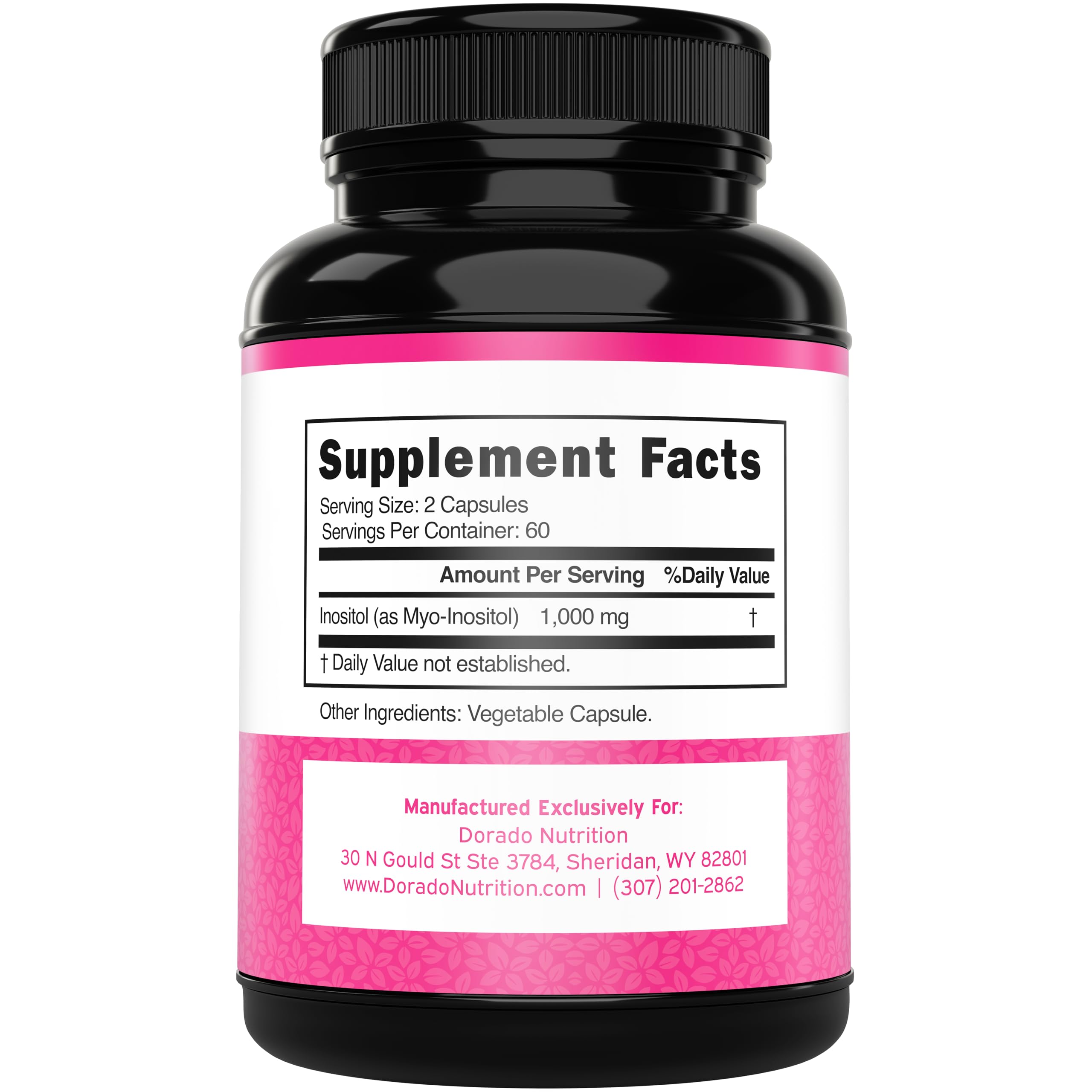 Inositol Capsules (Myo Inositol) (1000mg Per Serving 120 Capsules) Myo Inositol Supplement for Women Hormone Balance Support - Vegan Safe - Third Party Tested - Gluten Free & Made in USA (120 Count) DORADO NUTRITION uk supplements