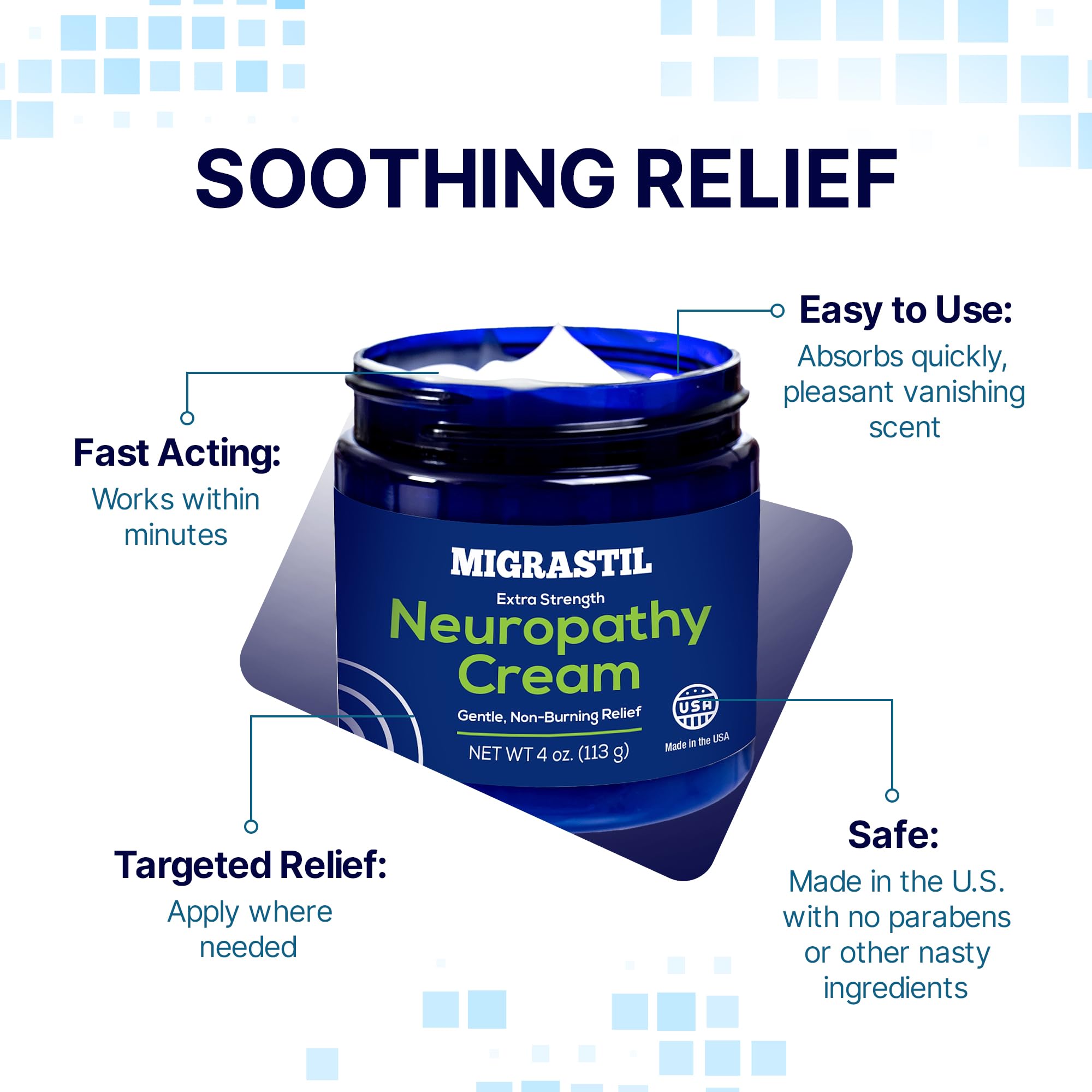 Basic Vigor Migrastil Extra Strength Neuropathy Cream (4 oz) and PainBlock Roll-On (3 oz) Bundle Basic Vigor uk supplements