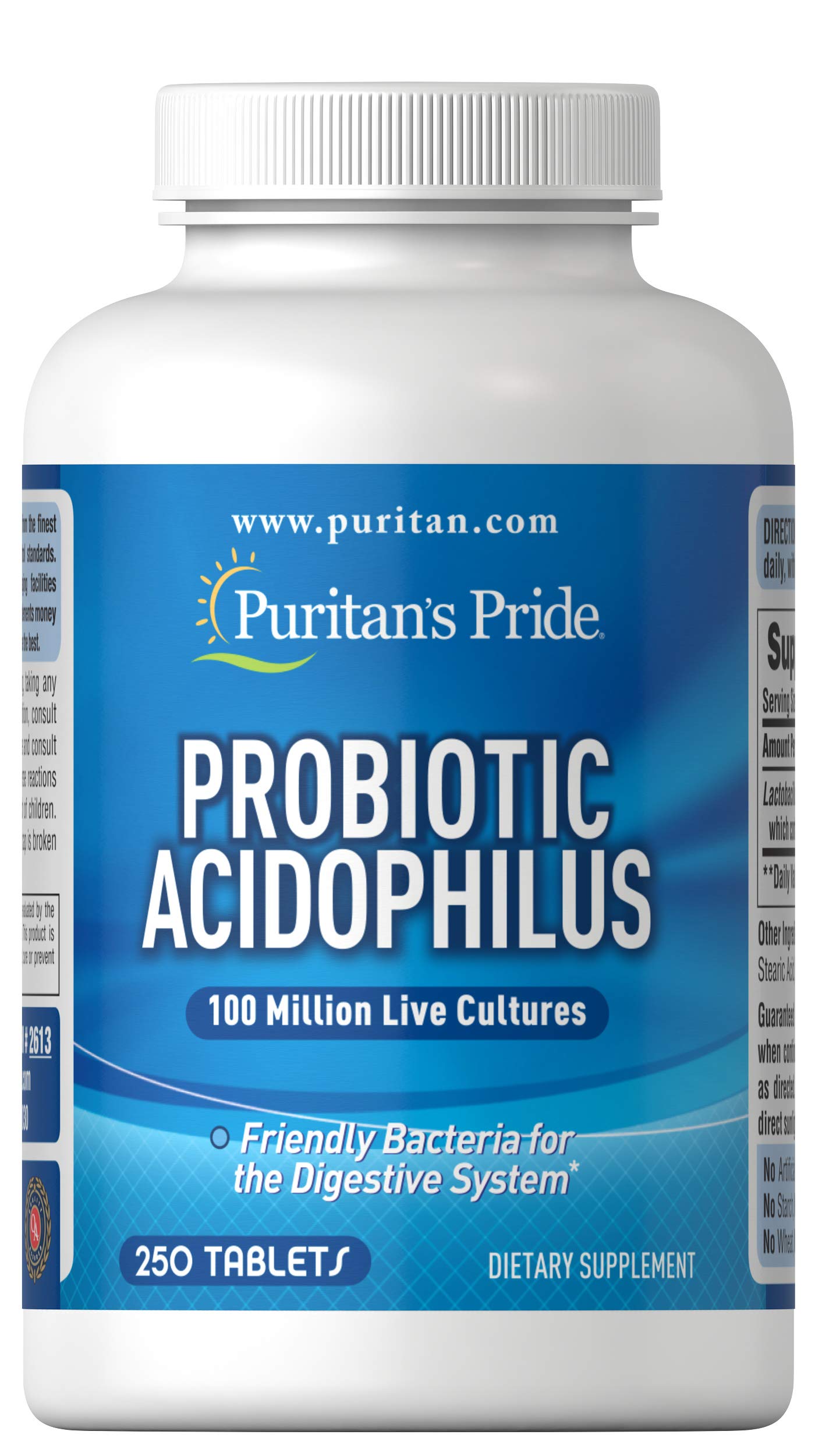 Puritan's Pride Probiotic Supplement, Acidophilus, Capsule, 250 Count(Pack of 1) Puritan's Pride uk supplements