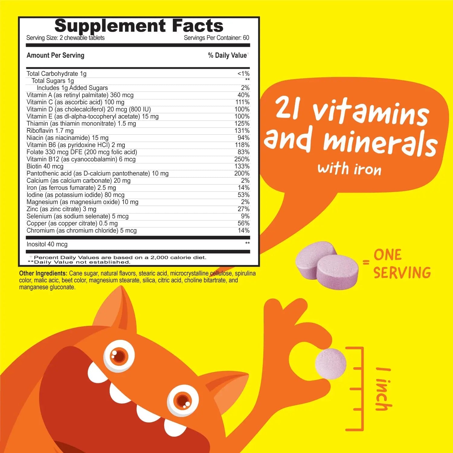 VitaWorks Kids Multivitamin with Iron & Minerals Chewable Tablets - Mixed Fruit Flavor - Vegetarian, GMO-Free, Nut Free VitaWorks uk supplements