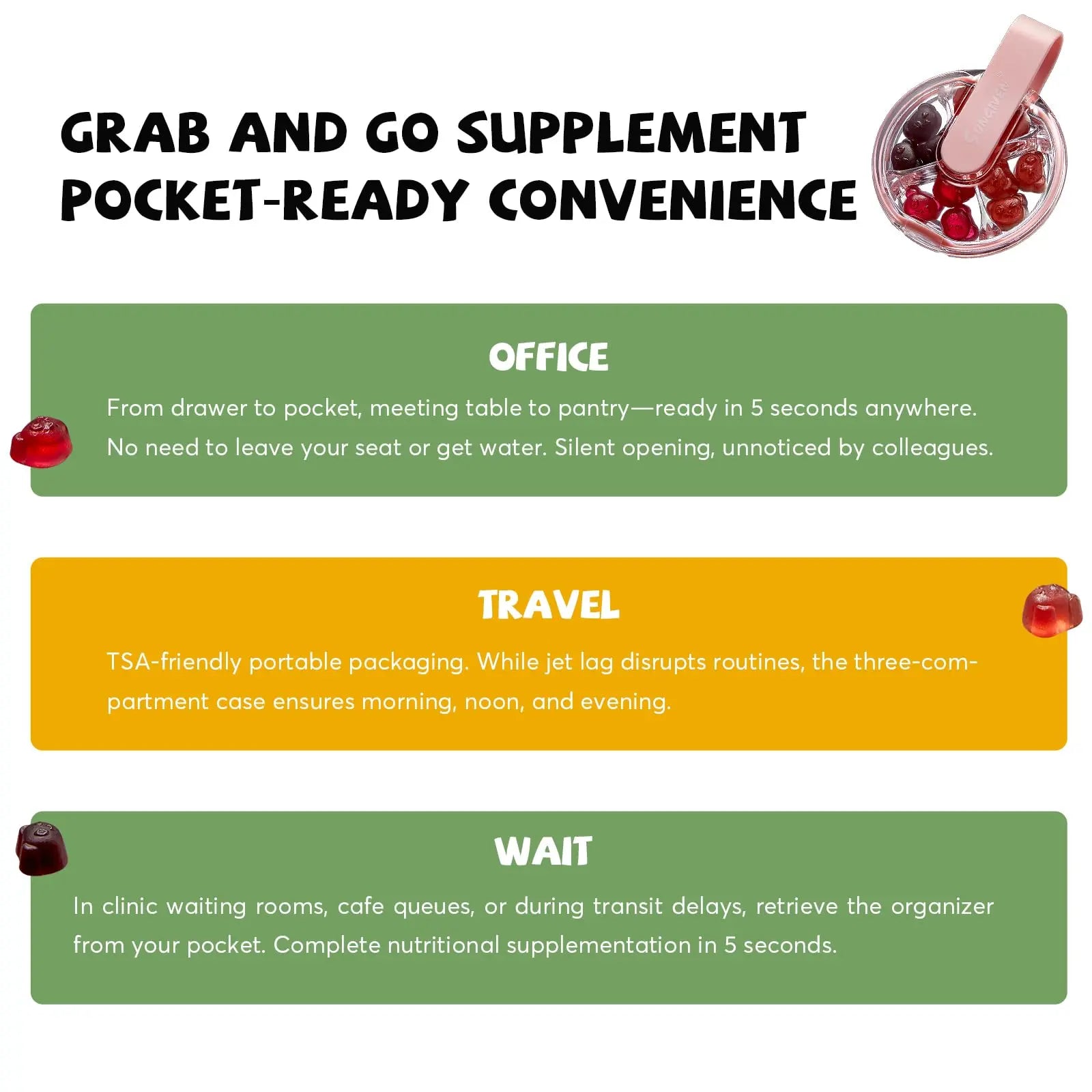 Women's Multivitamin Gummy Pack, 3 Support for Hair Skin Nails Sleep Daily Health, Vitamins A, D, C, E, Biotin, Ashwagandha SUNGIVEN uk supplements
