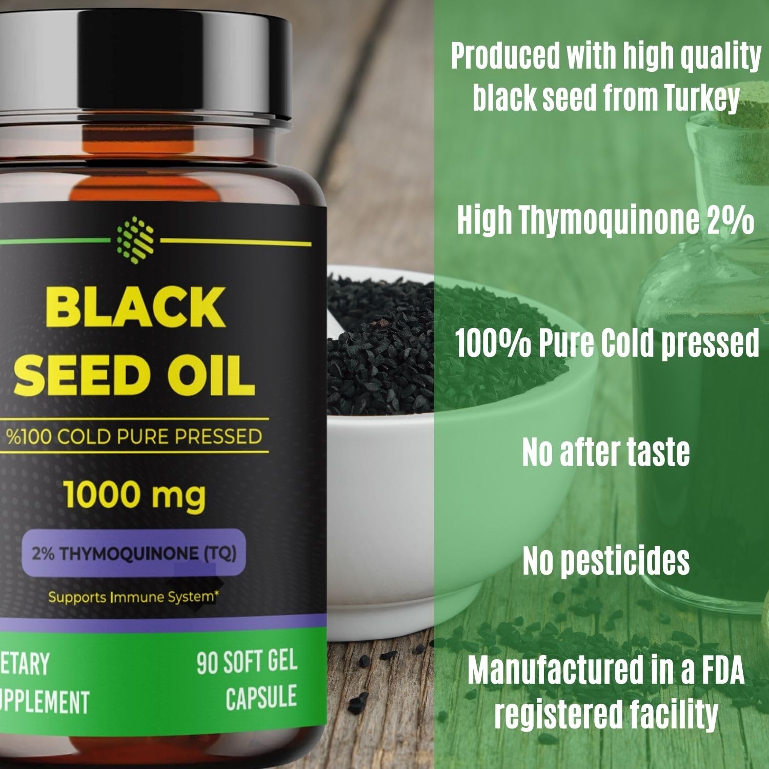 aromel Black Seed Oil Capsules, 90 Days Supply, 2% Thymoquinone, Non-GMO aromel uk supplements