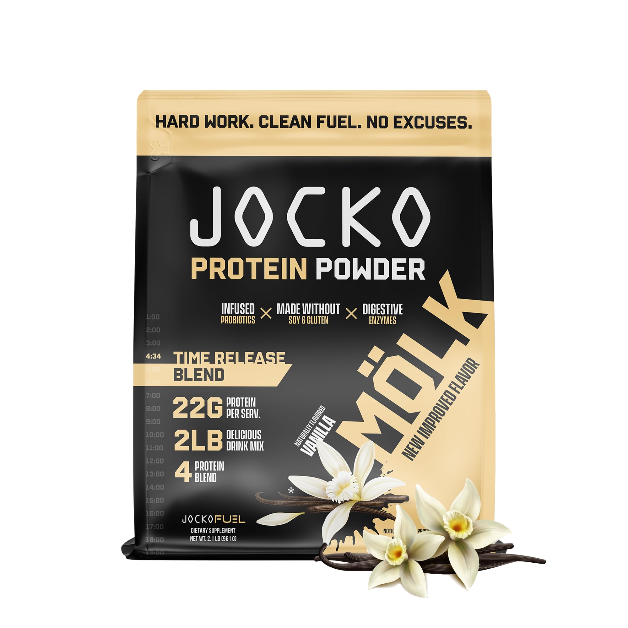 Jocko Mölk Whey Protein Powder (Vanilla) - Keto, Probiotics, Grass Fed, Digestive Enzymes Jocko Fuel uk supplements