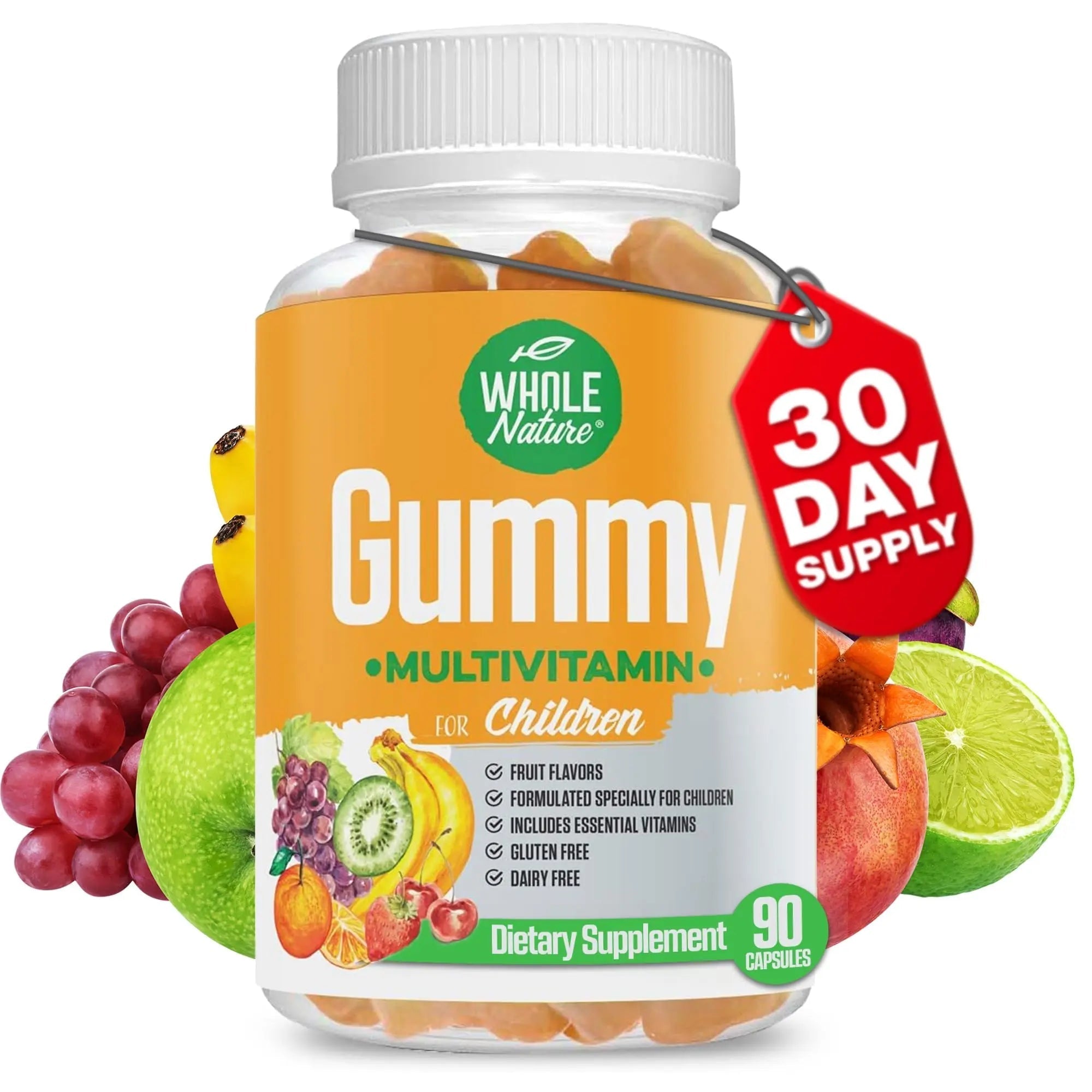 Whole Nature Kids Gummy Multivitamin - Complete Daily Essentials Childrens Vitamins and Minerals for Overall Wellness, 90 Gummies Whole Nature uk supplements