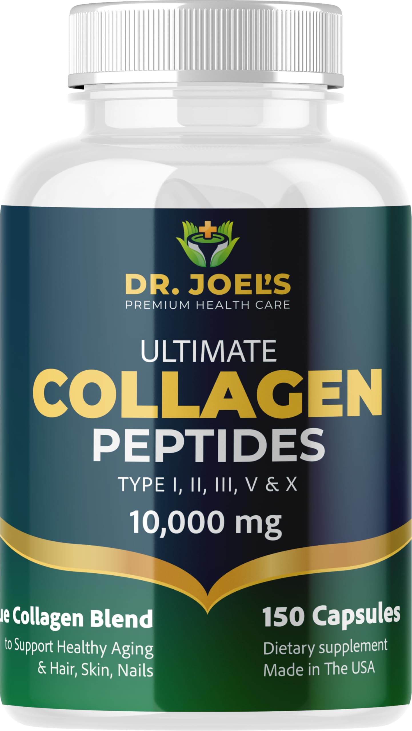 Dr. JOEL'S Multi Collagen Complex for Women and Men - Collagen Peptides Capsules with Biotin - Ultimate Collagen Pills 150 - Type I, II, III, V & X - Made in The USA Dr. JOEL'S uk supplements