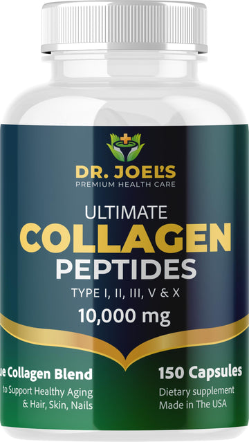 Dr. JOEL'S Multi Collagen Complex for Women and Men - Collagen Peptides Capsules with Biotin - Ultimate Collagen Pills 150 - Type I, II, III, V & X - Made in The USA Dr. JOEL'S uk supplements