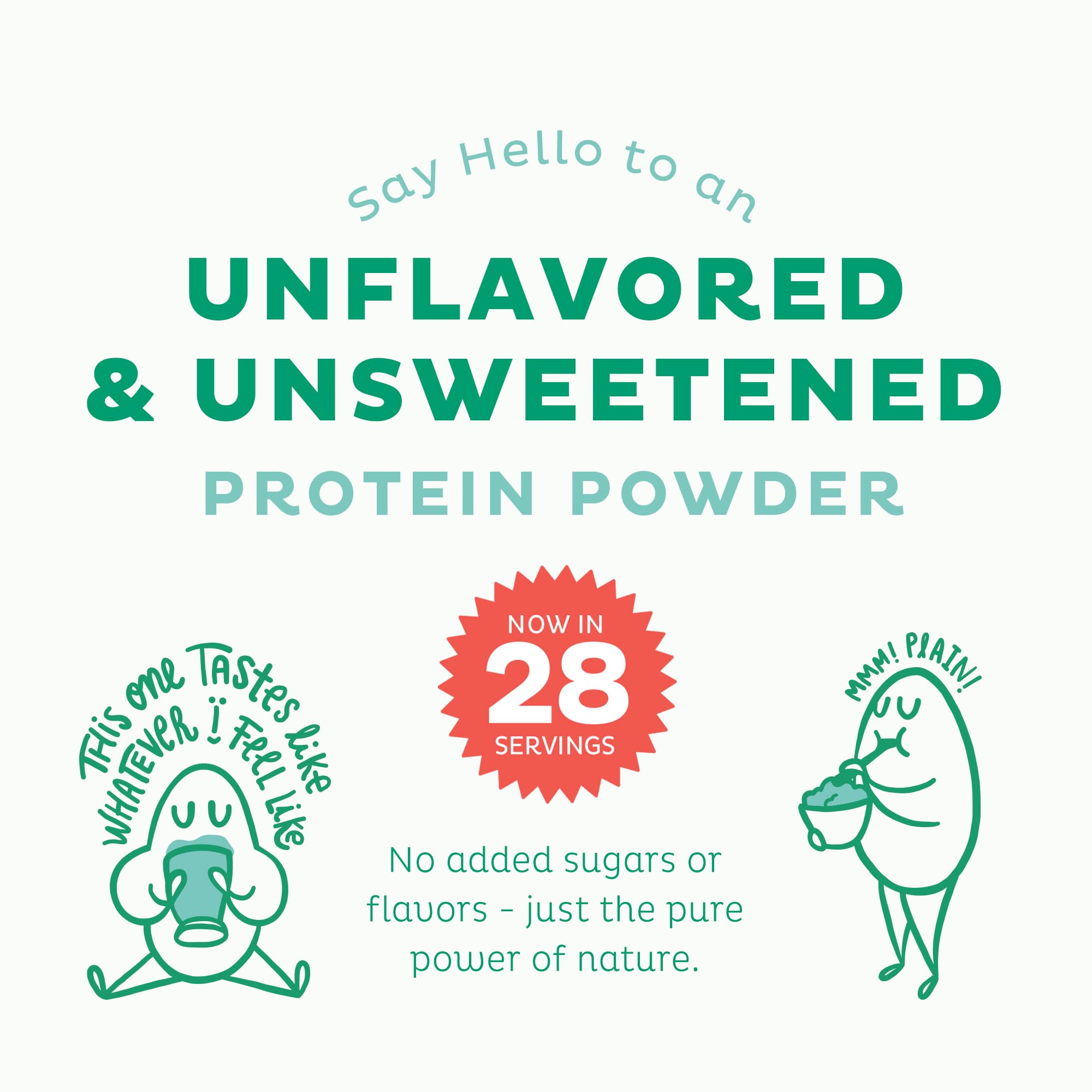 KOS Vegan Protein Powder, Unflavored & Unsweetened - Low Carb Pea Protein Blend KOS uk supplements