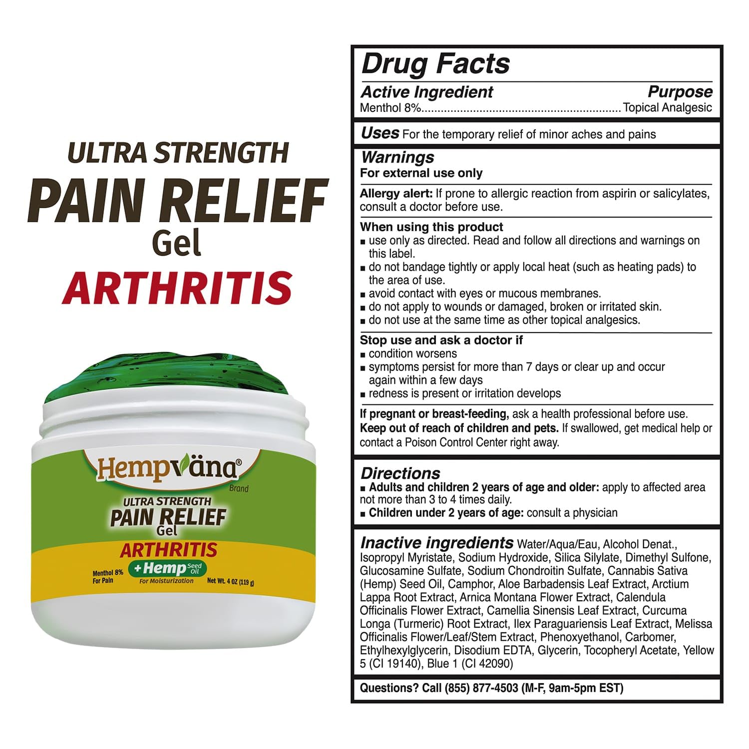 Hempvana Arthritis Pain Relief Gel, Ultra-Strength for Arthritis in Muscles & Joints. Enriched with Hemp Seed Oil, AS SEEN ON TV. Non-Greasy. Targeted Long-Lasting Relief. Works Fast, 3 Oz. Hempvana uk supplements