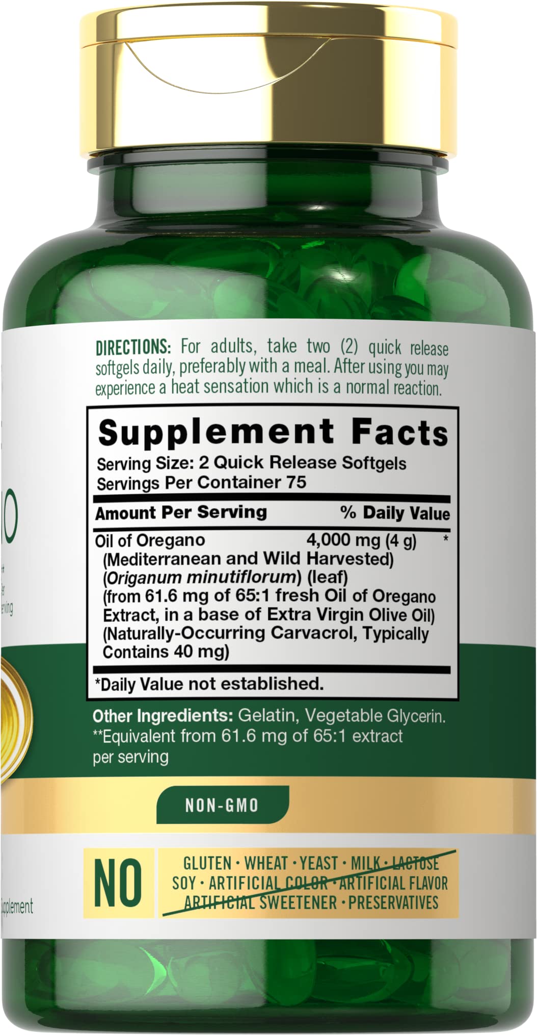 Oregano Oil Extract | Max Potency | 150 Softgel Capsules | Non-GMO and Gluten Carlyle uk supplements