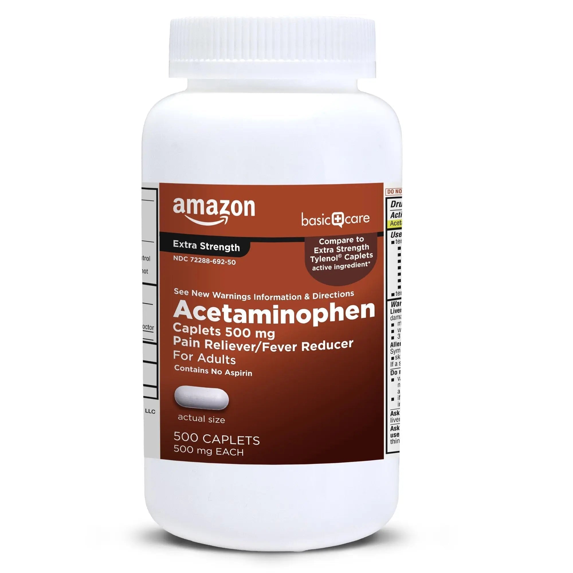 Amazon Basic Care Extra Strength Pain Relief, Acetaminophen Caplets, 500 mg, Pain Reliever/Fever Reducer, 500 Count Amazon Basic Care uk supplements