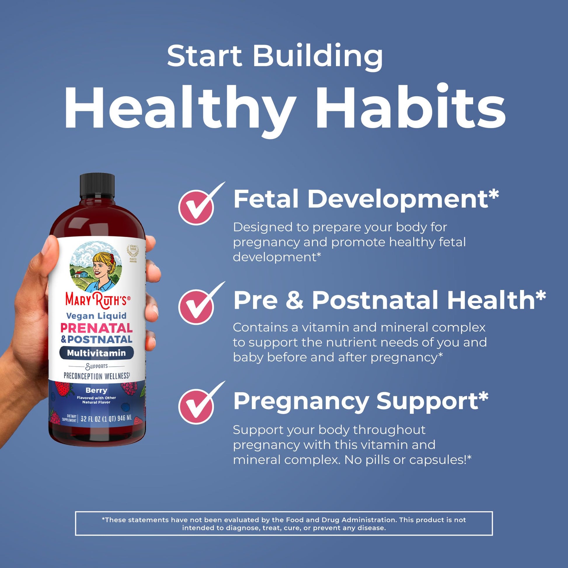 MARYRUTH'S Postnatal & Prenatal Vitamins for Women | Sugar Free | Selenium | Folate | Vegan | Non-GMO | Gluten Free | 32oz MARYRUTH'S uk supplements