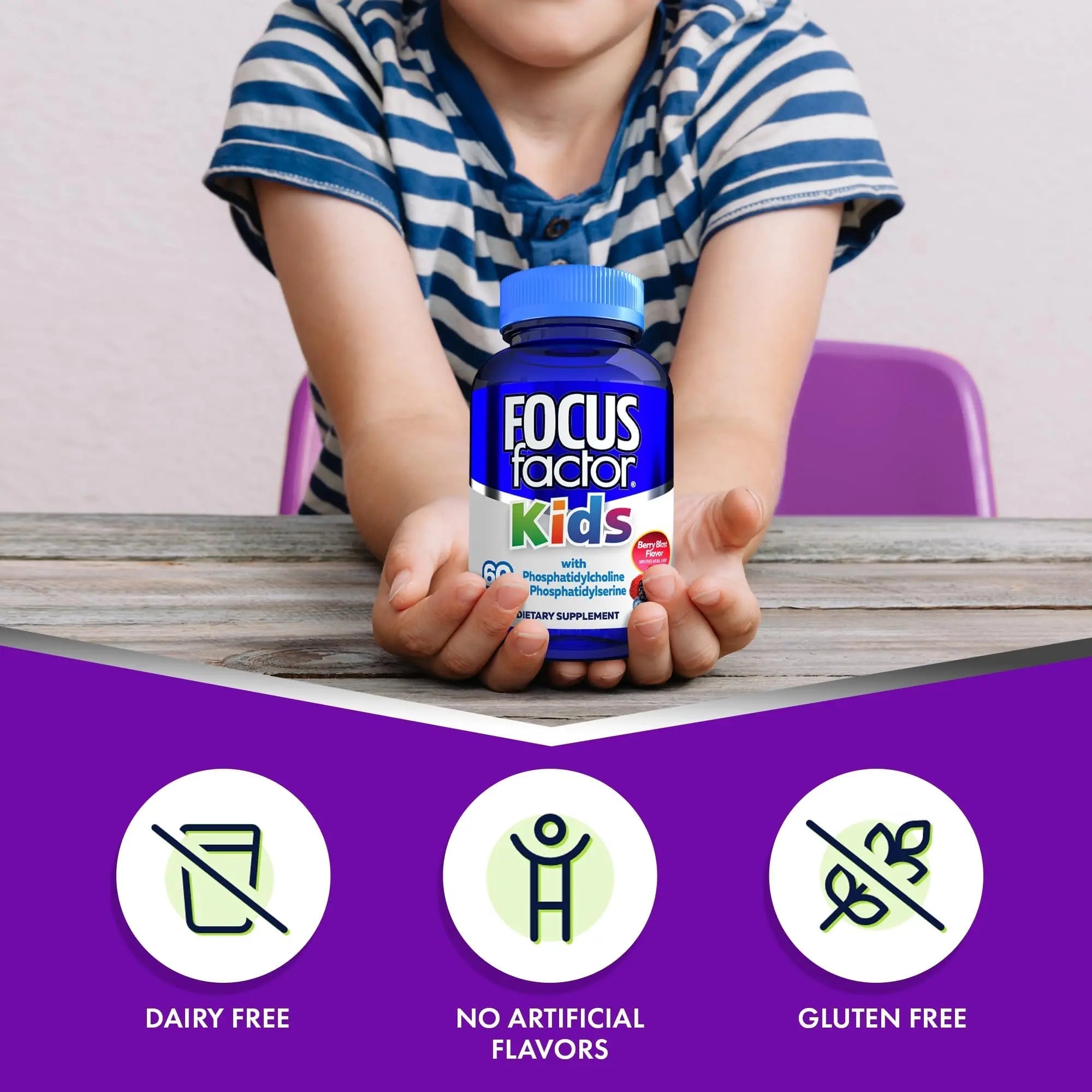 Focus Factor Kids Complete Daily Chewable Vitamins: Multivitamin & Neuro Nutrient (Brain Function) w/Vitamin B12, C, D3-60 Count Focus Factor uk supplements