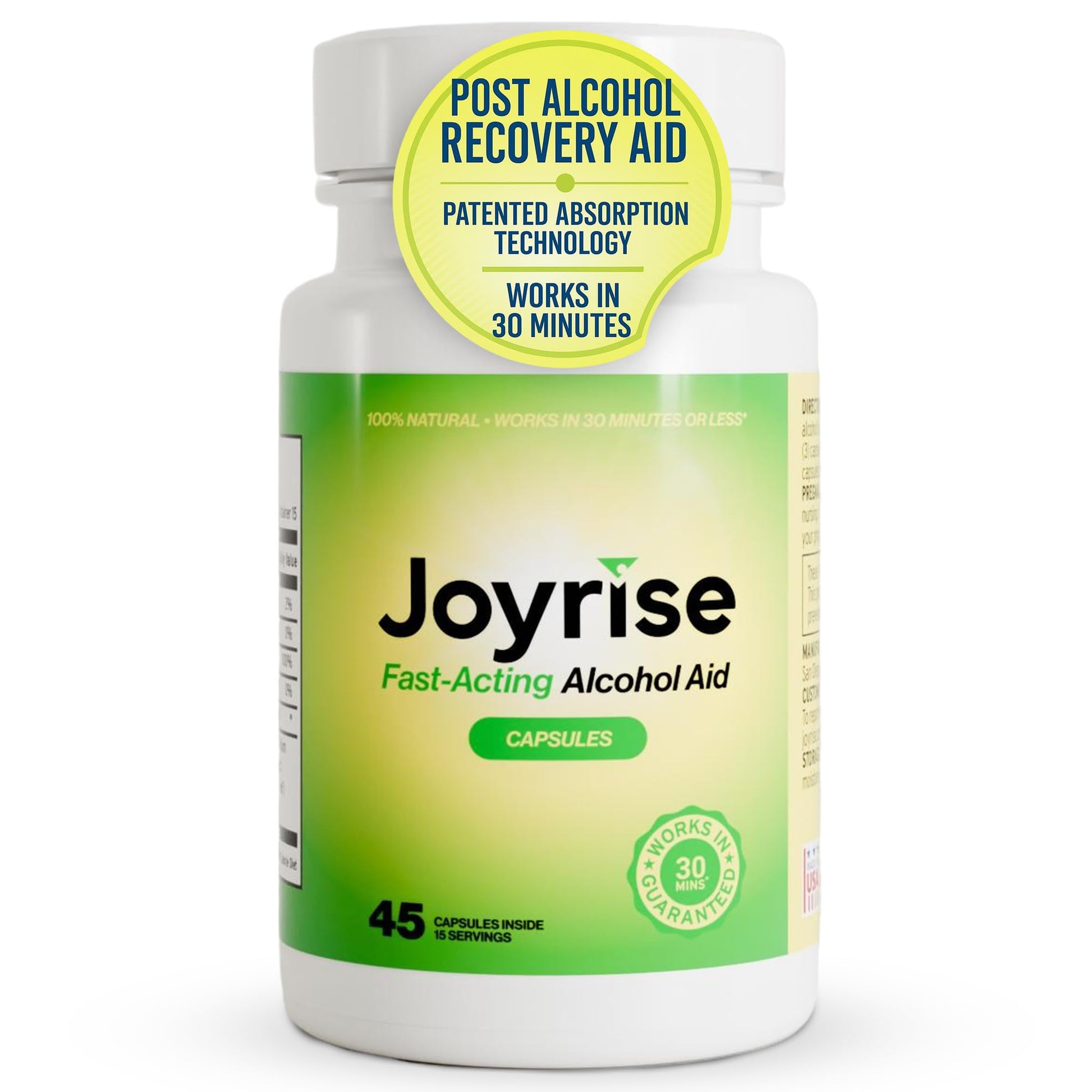Joyrise® After Drinking Aid – Fast Acting Capsules with DHM – Alcohol Metabolism Support, Liver Health, Rapid Bioavailability & Body Replenishment – 45 Capsules (15 Servings) Joyrise uk supplements