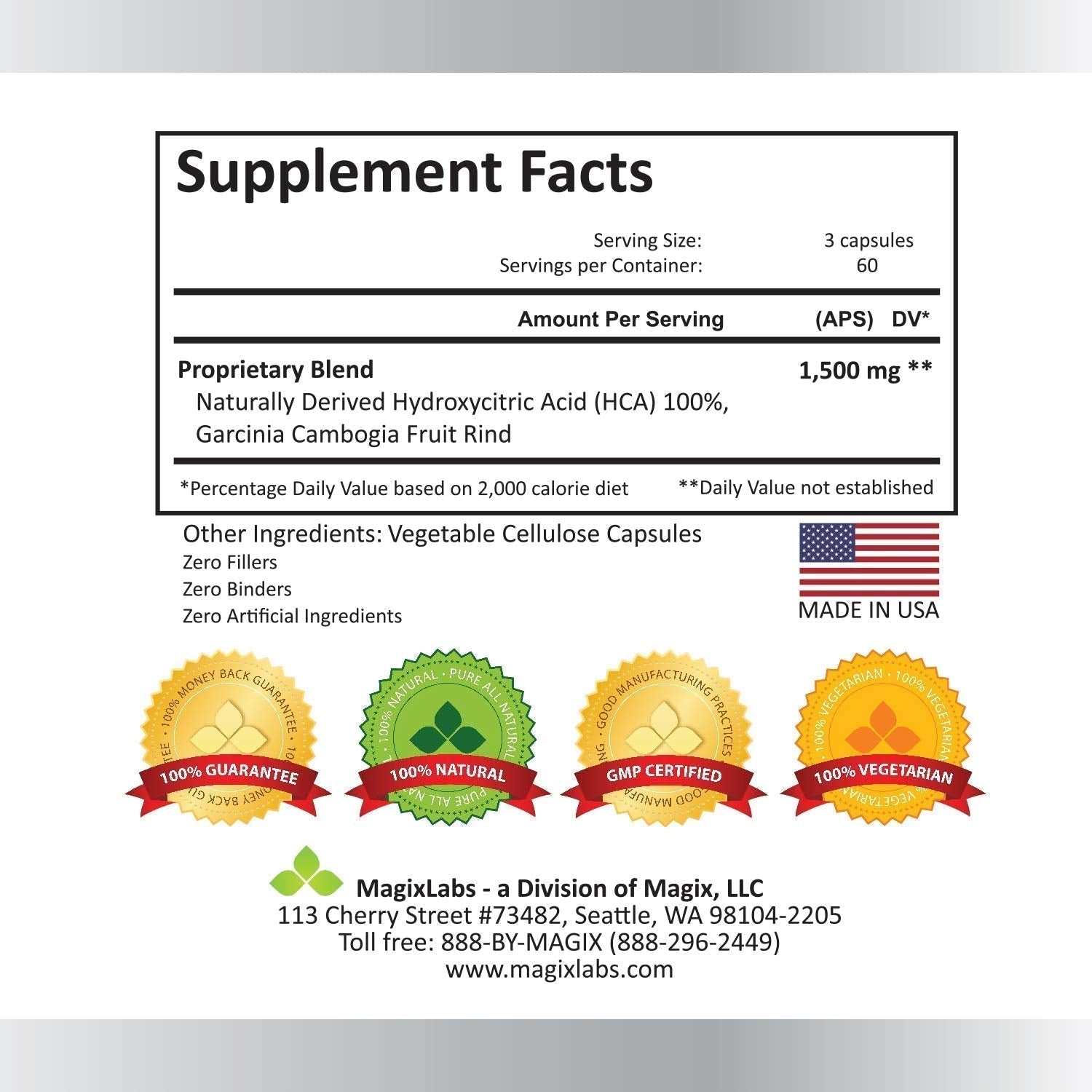 MagixLabs 100% HCA Ultra Extreme Garcinia Cambogia Extract – 100% Pure All Natural MagixLabs uk supplements